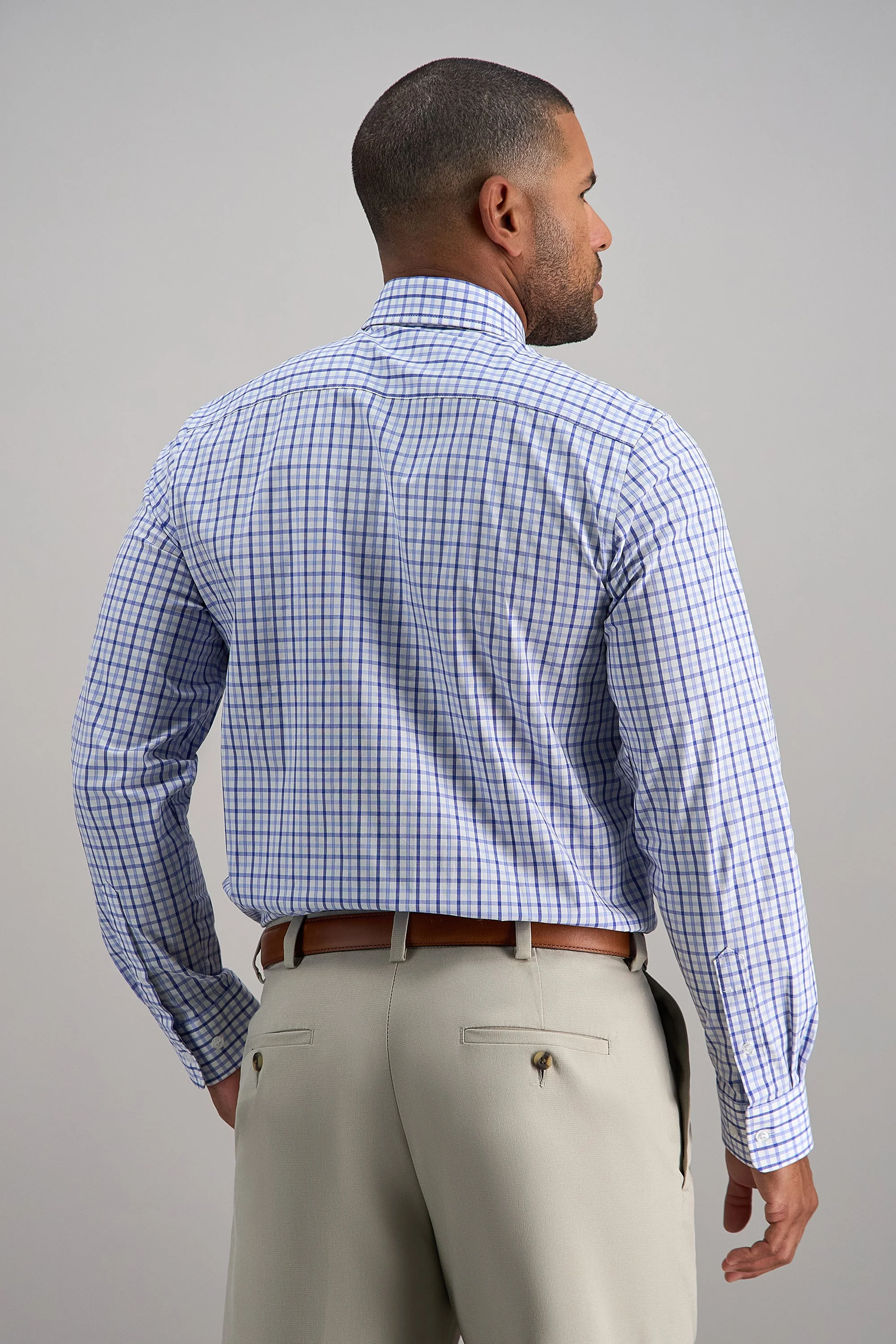 Premium Comfort Dress Shirt - Tonal Blue Check - Image 4