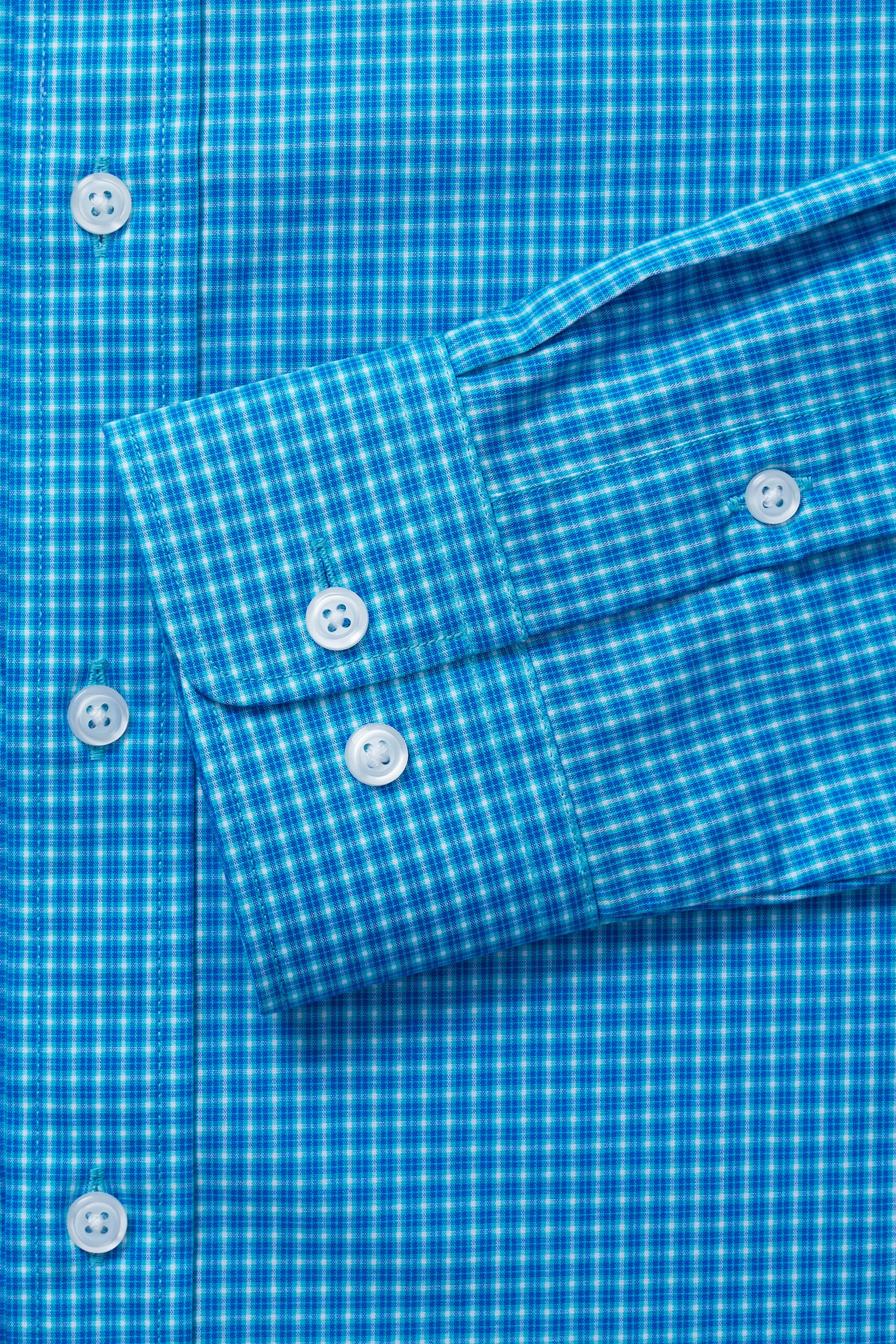 Premium Comfort Dress Shirt -  Turquoise Check - Image 5