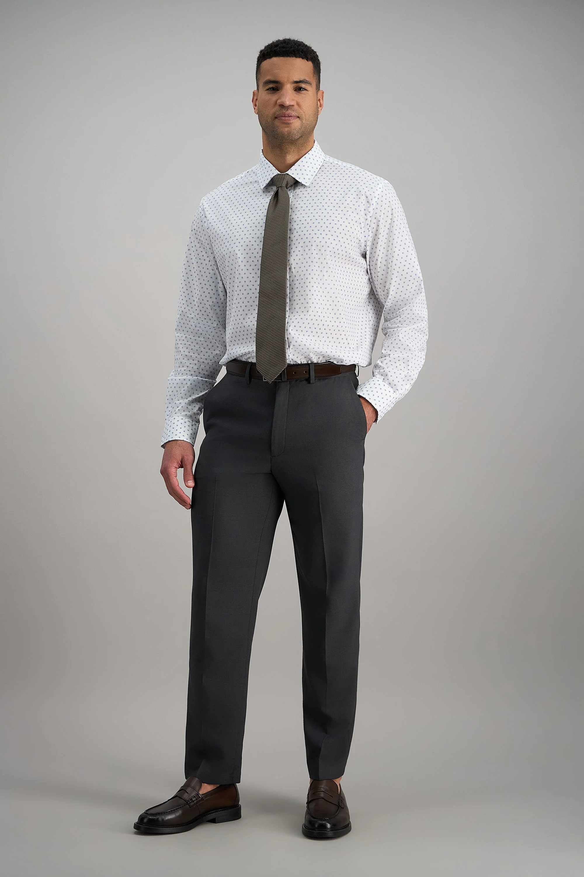 Premium Comfort Dress Shirt -  White & Blue - Image 3
