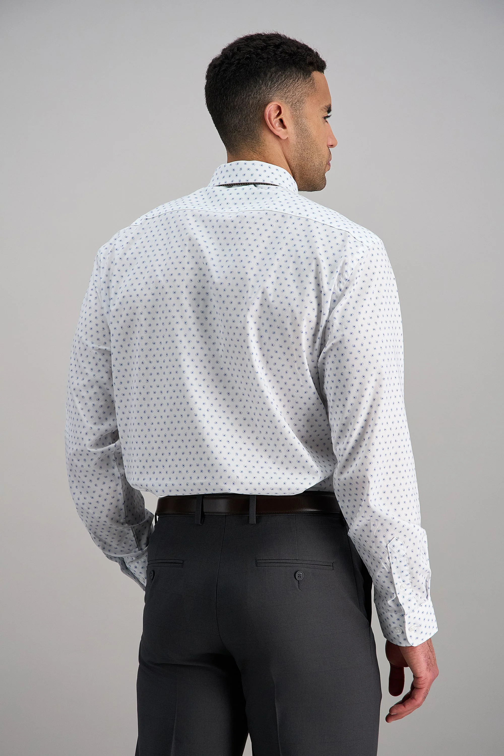 Premium Comfort Dress Shirt -  White & Blue - Image 4