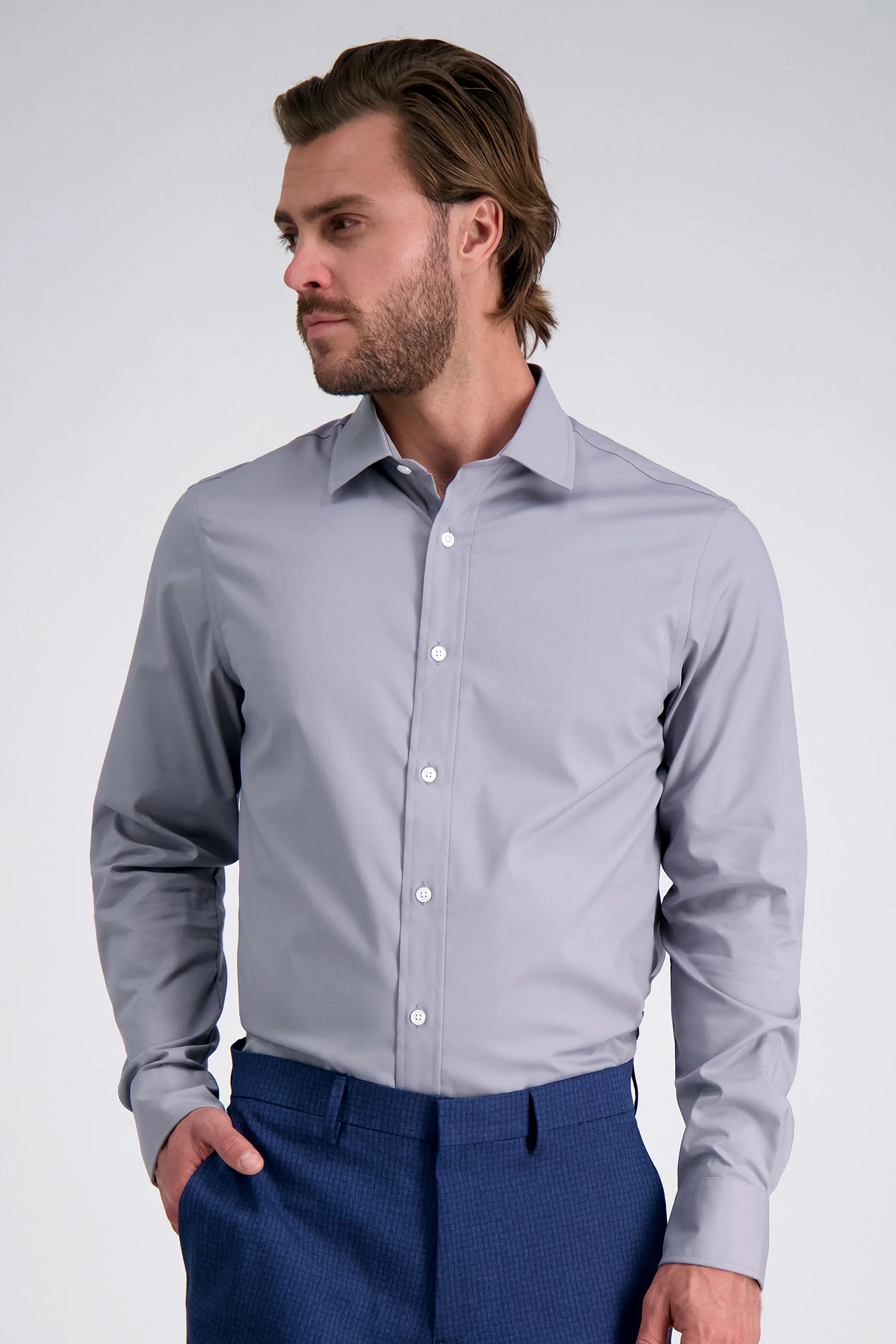 Premium Comfort Performance Cotton Dress Shirt - Charcoal