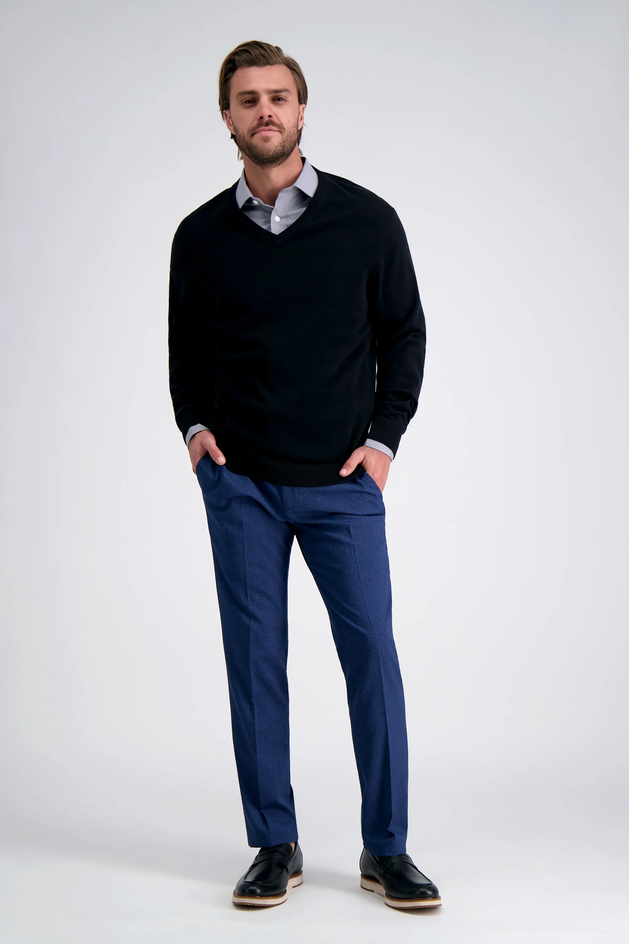 Premium Comfort Performance Cotton Dress Shirt - Charcoal - Image 3