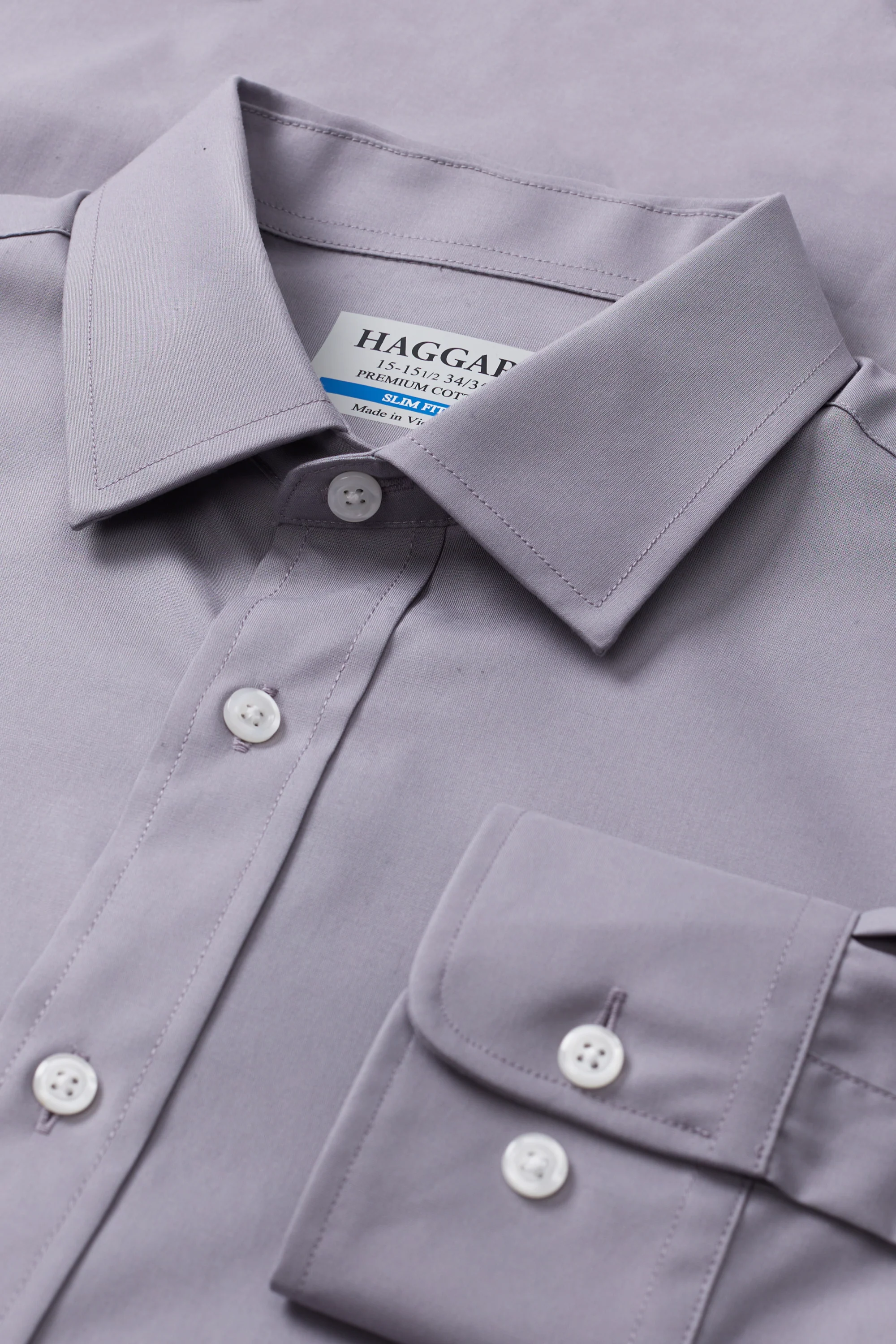 Premium Comfort Performance Cotton Dress Shirt - Charcoal - Image 5