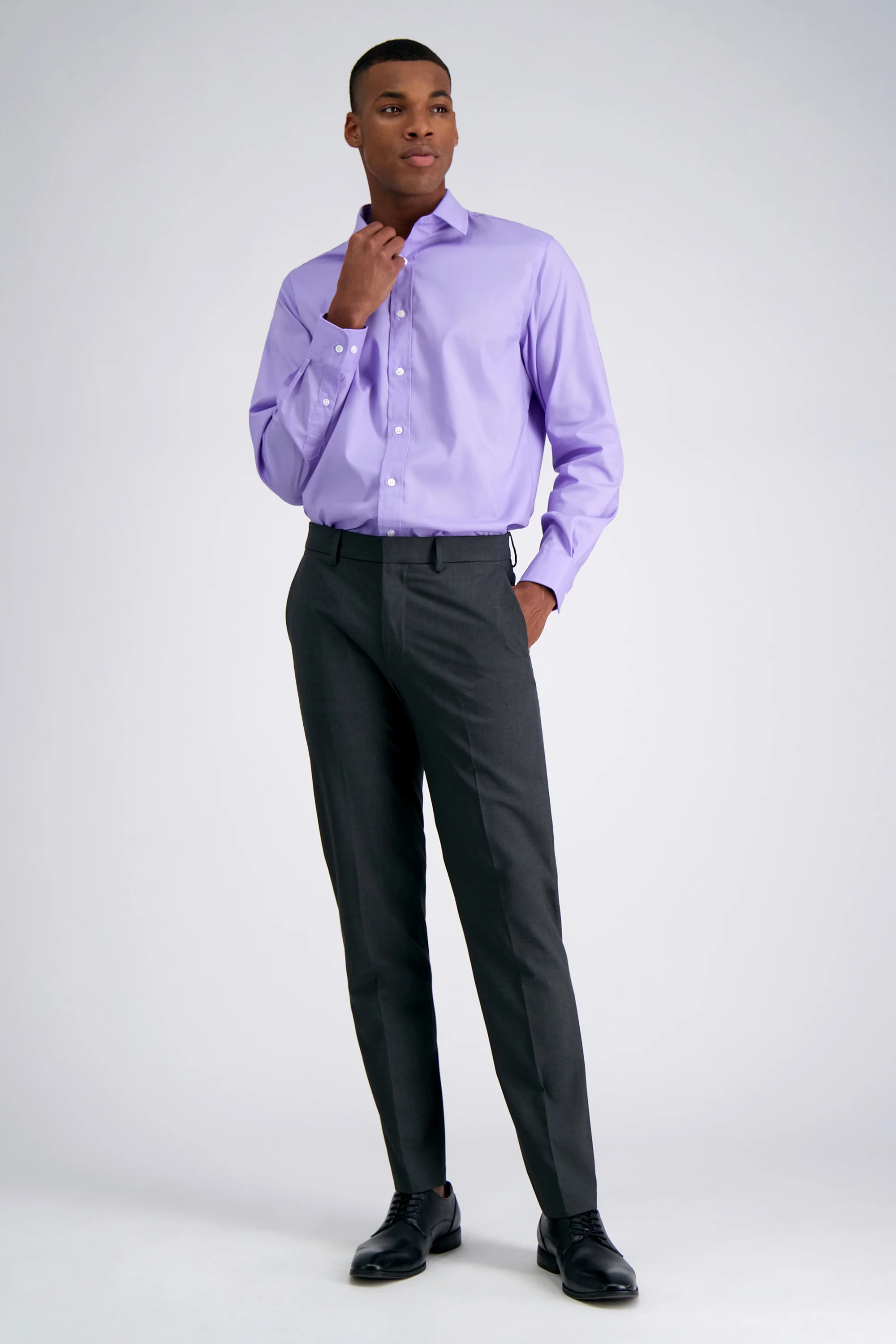 Premium Comfort Performance Cotton Dress Shirt - Lavendar - Image 3