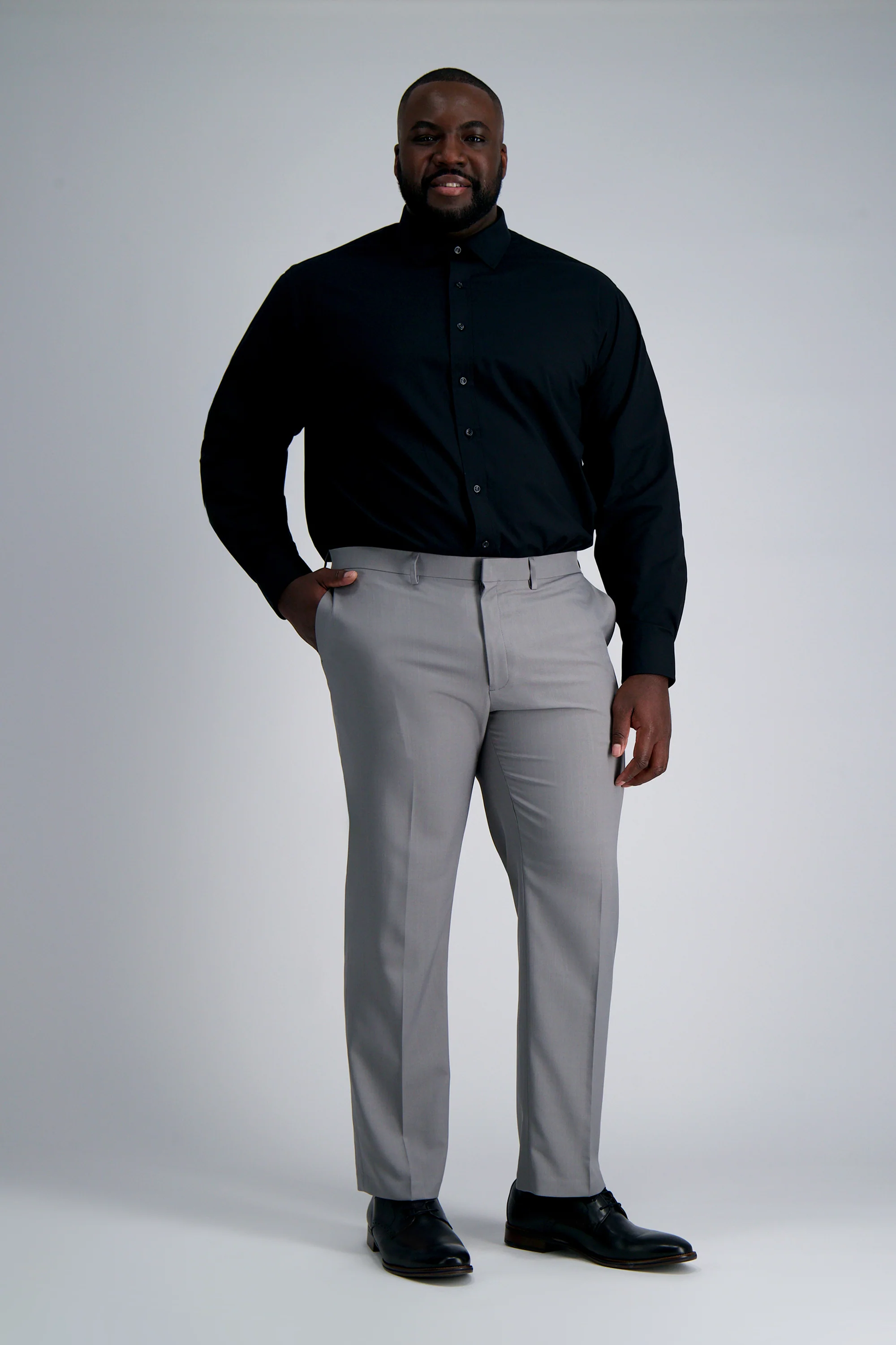 Premium Comfort Tall Dress Shirt - Black - Image 3