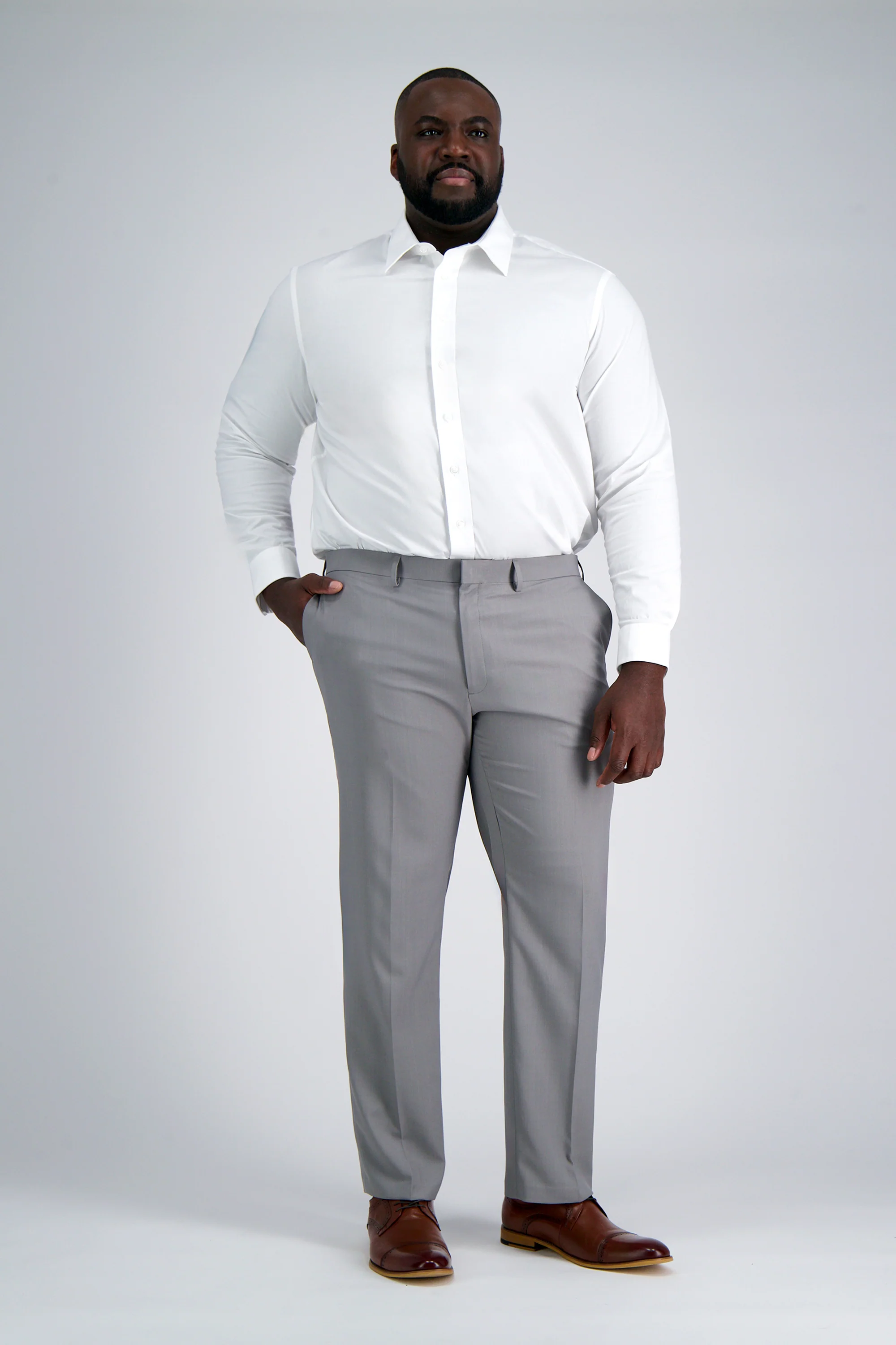 Premium Comfort Tall Dress Shirt - White - Image 3