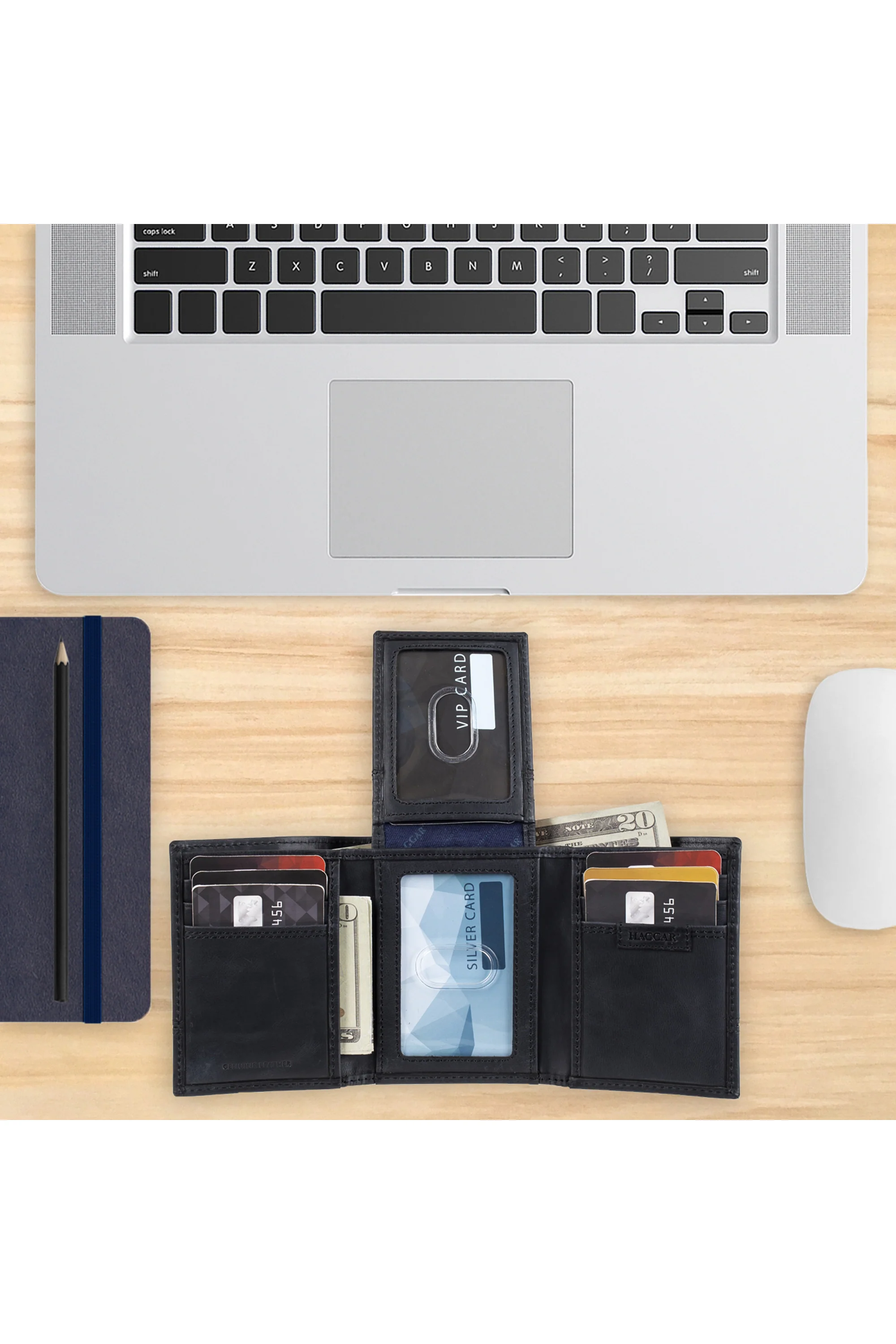 RFID Carizzo Trifold Wallet - Black - Image 5