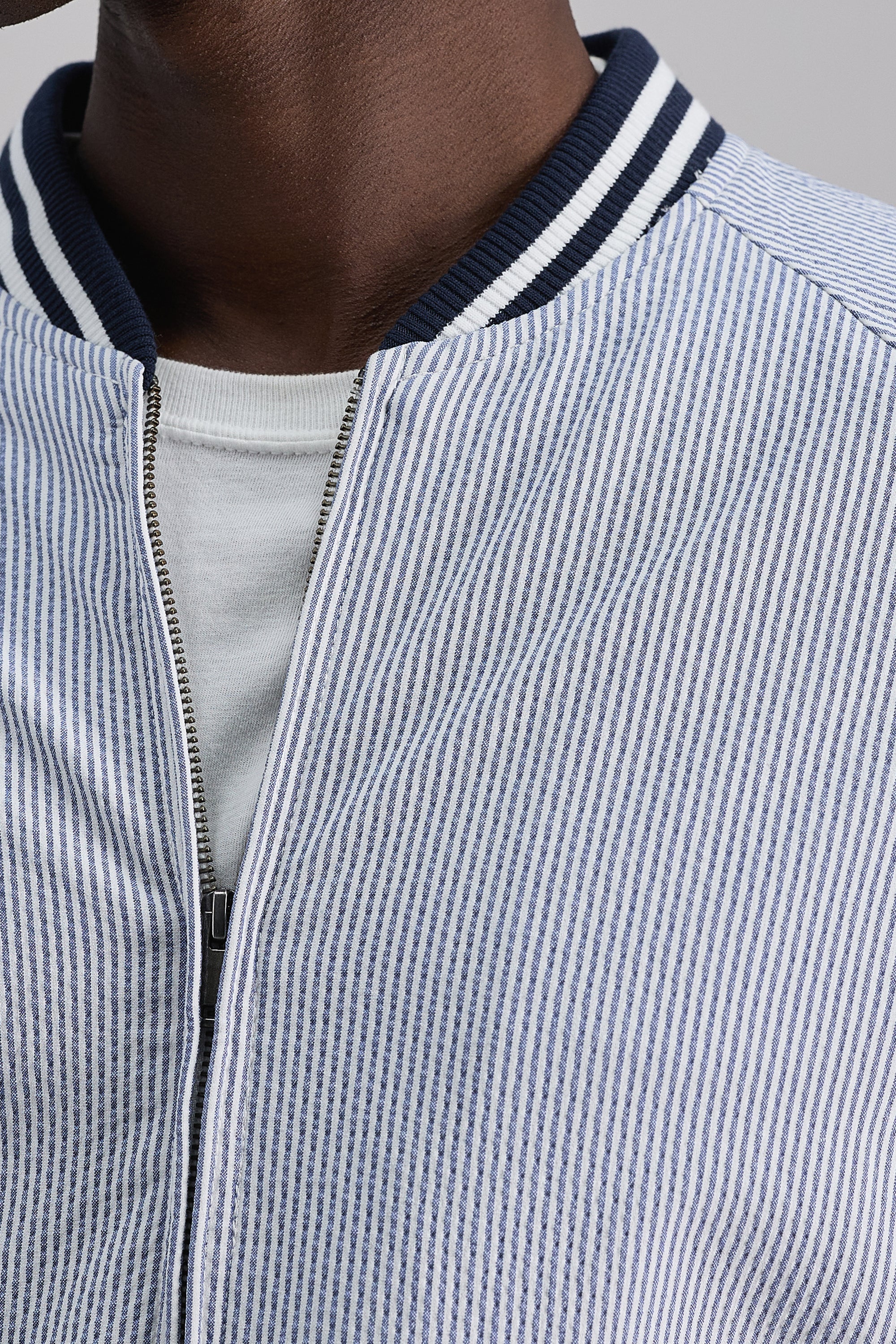 Seersucker Bomber Jacket - Image 2