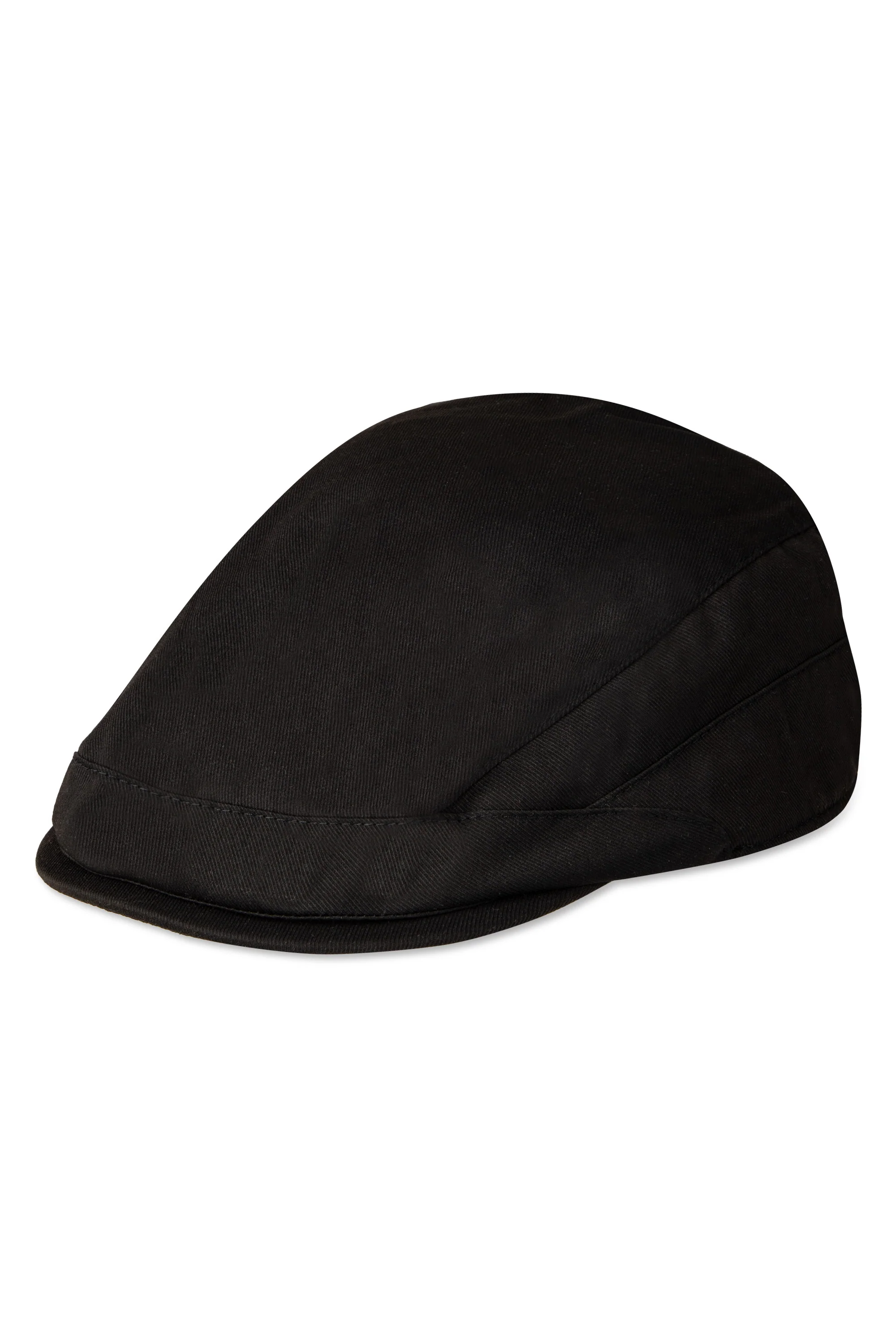 Side Seamed Flat Cap - Black