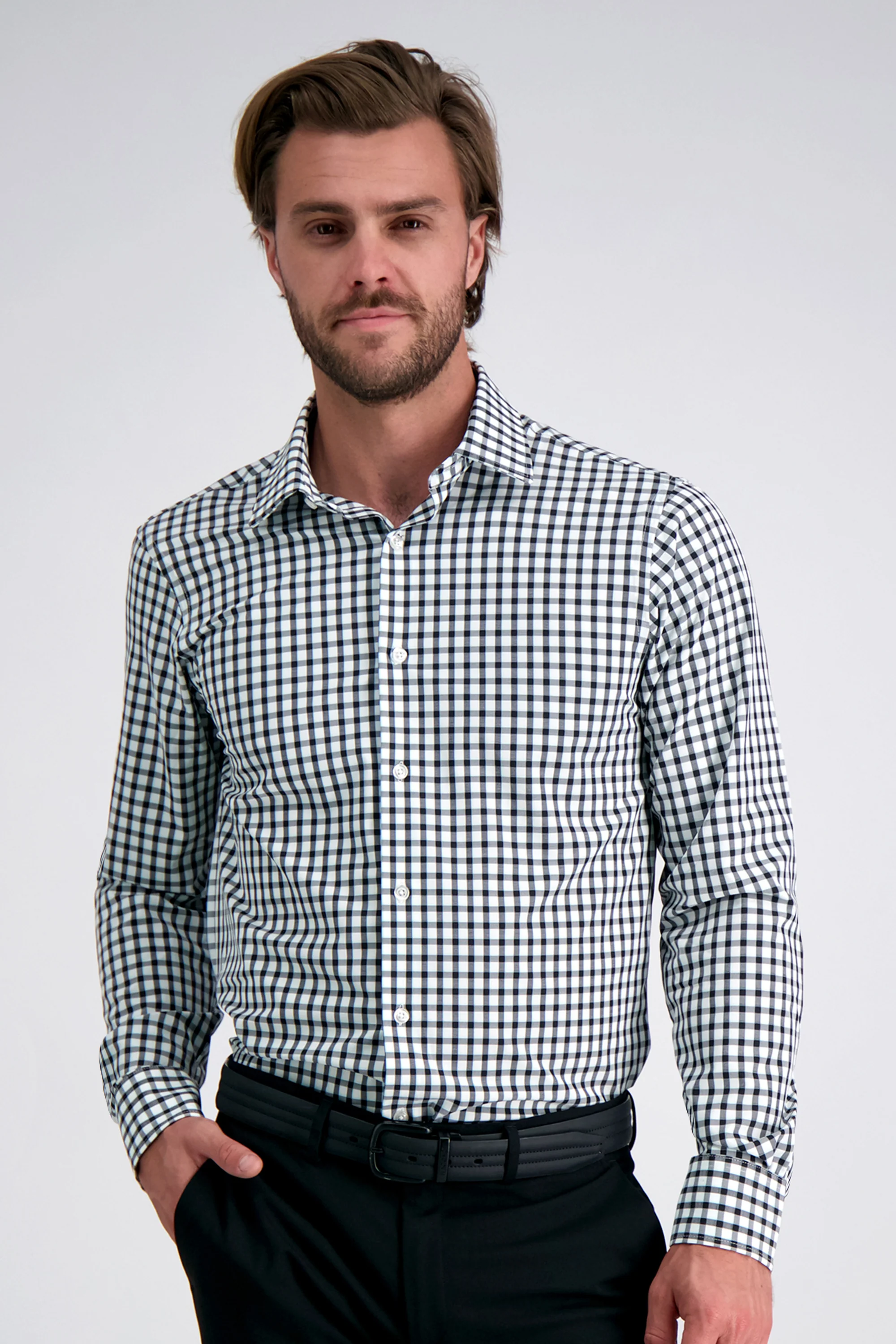 Smart Wash™ Dress Shirt - Black Check