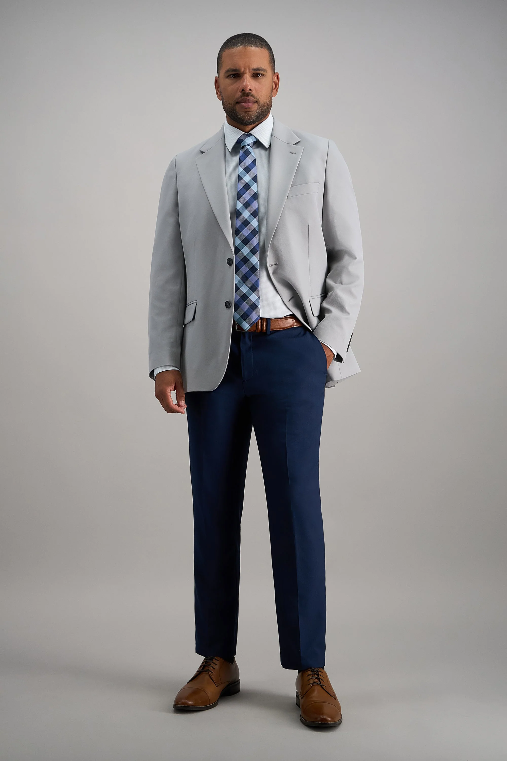 Smart Wash® Dress Shirt - Blue Check - Image 3