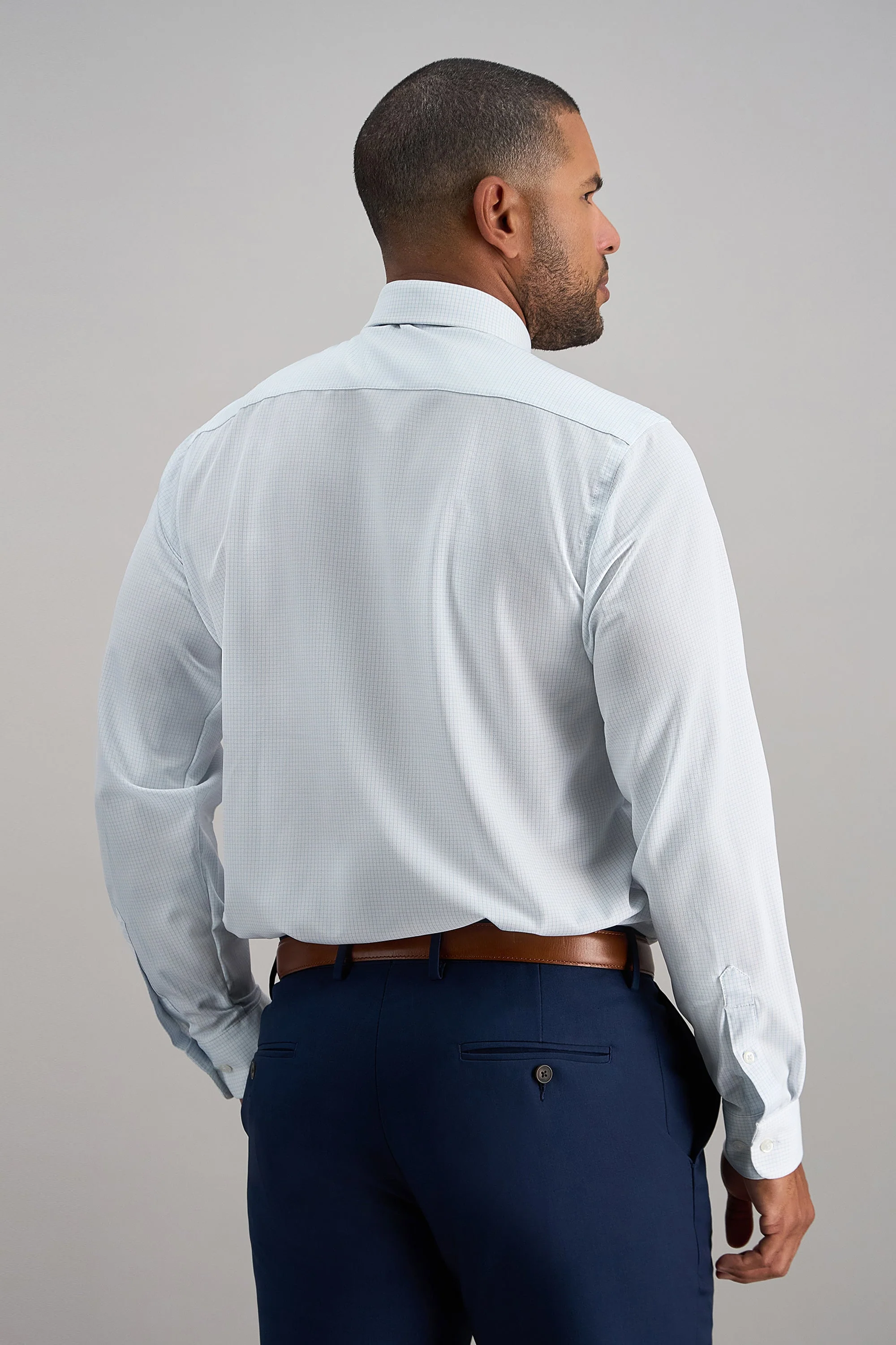 Smart Wash® Dress Shirt - Blue Check - Image 4