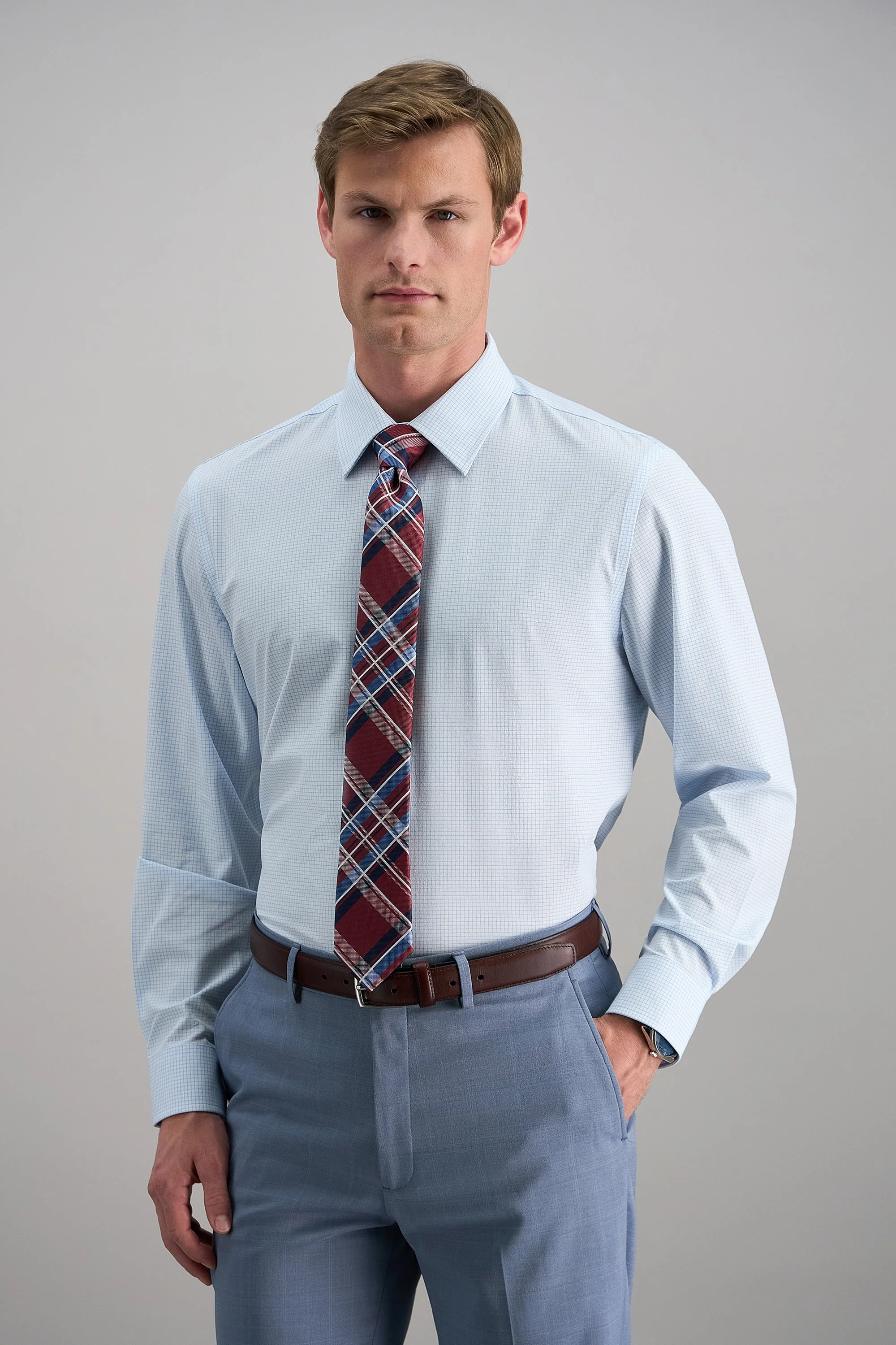 Smart Wash® Dress Shirt - Blue Graph Check - Image 3