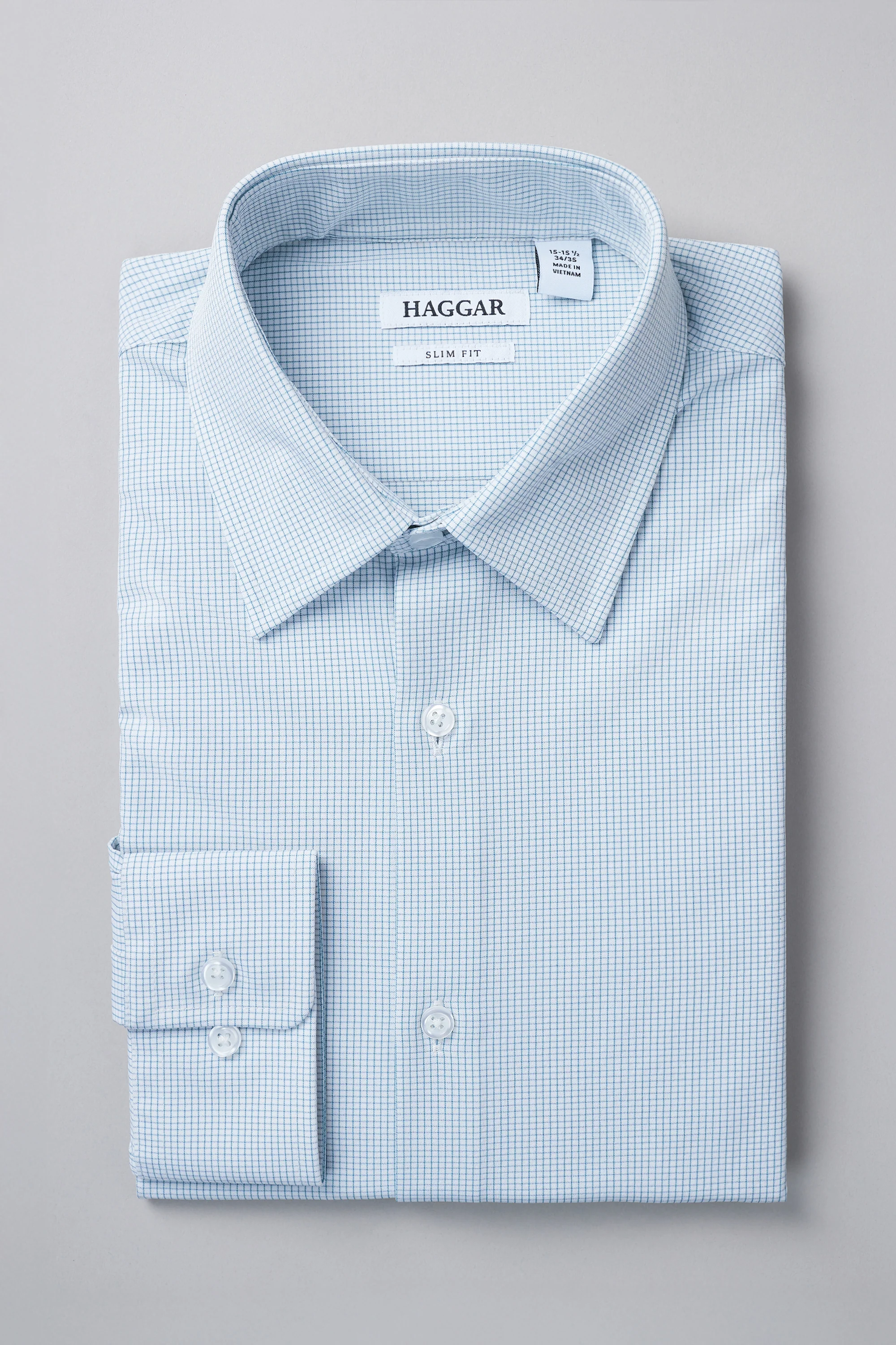 Smart Wash® Dress Shirt - Dark Green Check