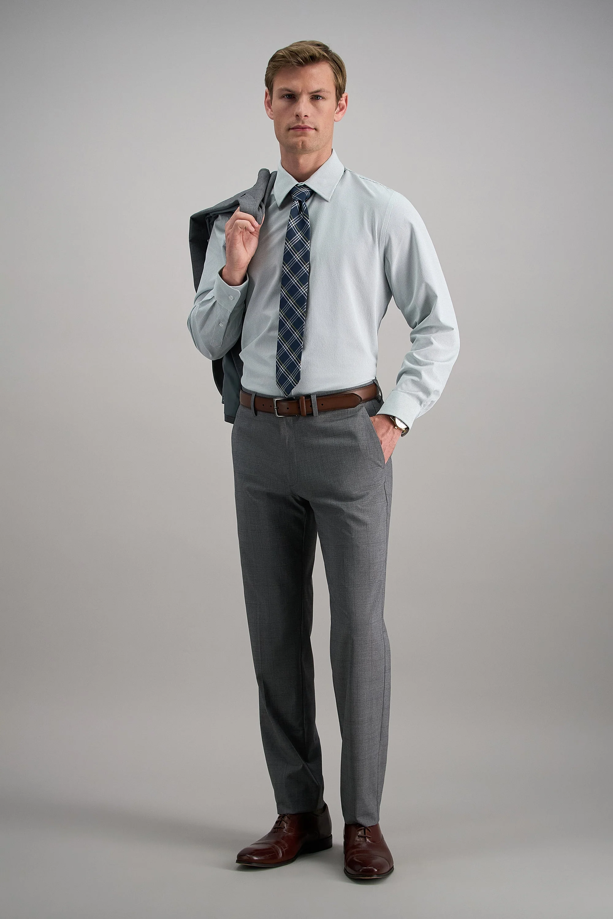 Smart Wash® Dress Shirt - Dark Green Check - Image 3