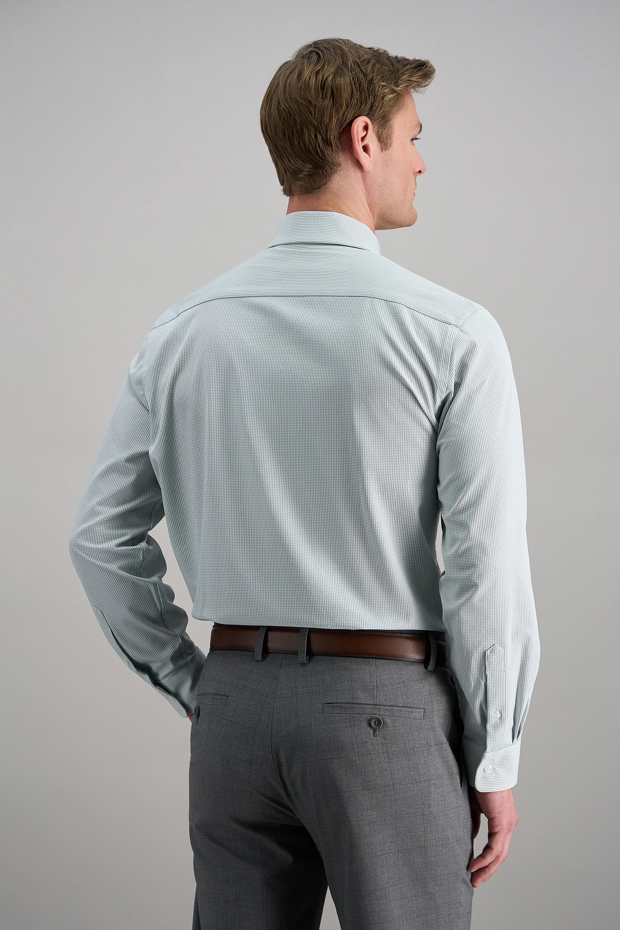 Smart Wash® Dress Shirt - Dark Green Check - Image 4