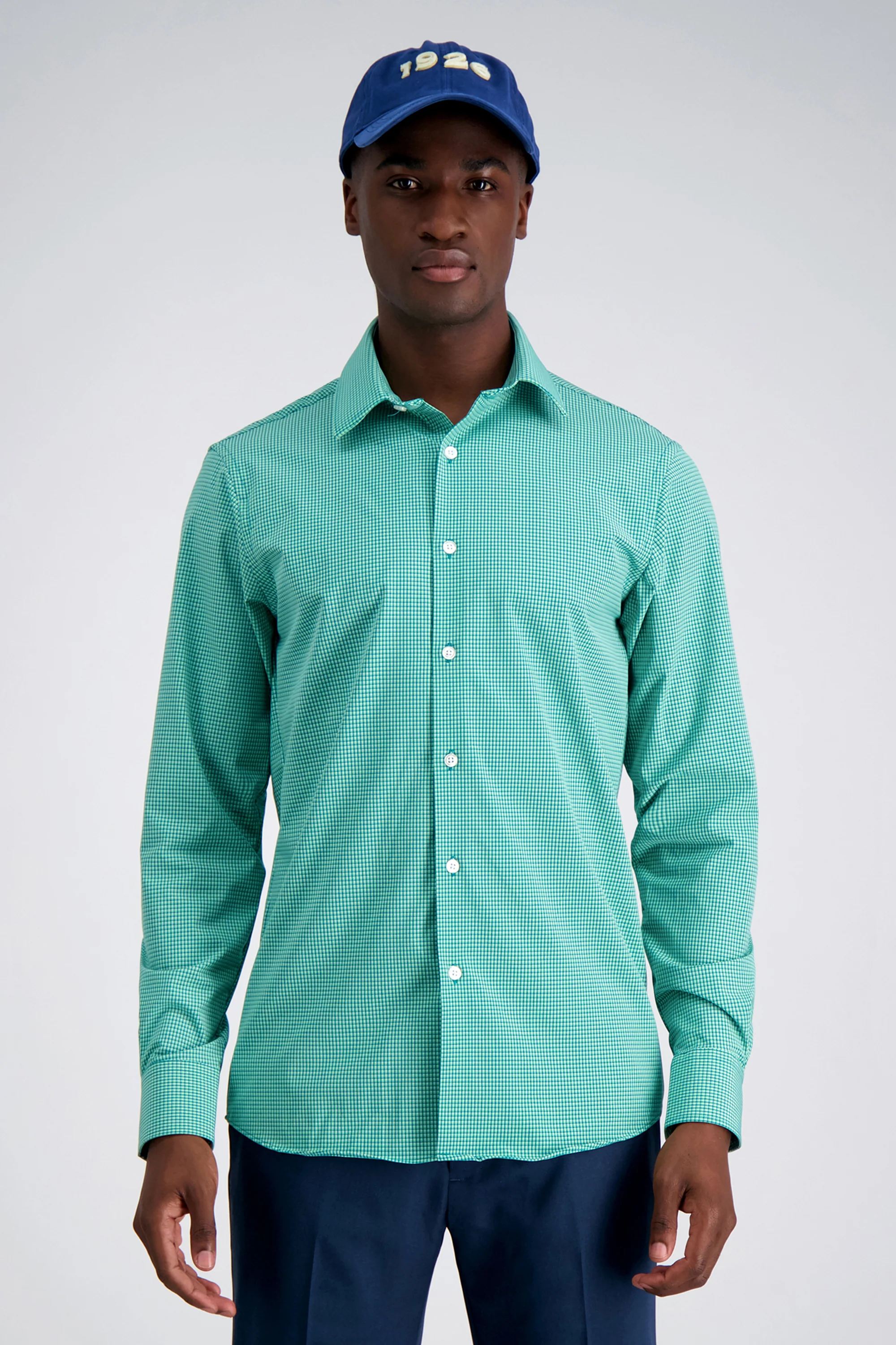 Smart Wash™ Dress Shirt - Green Check