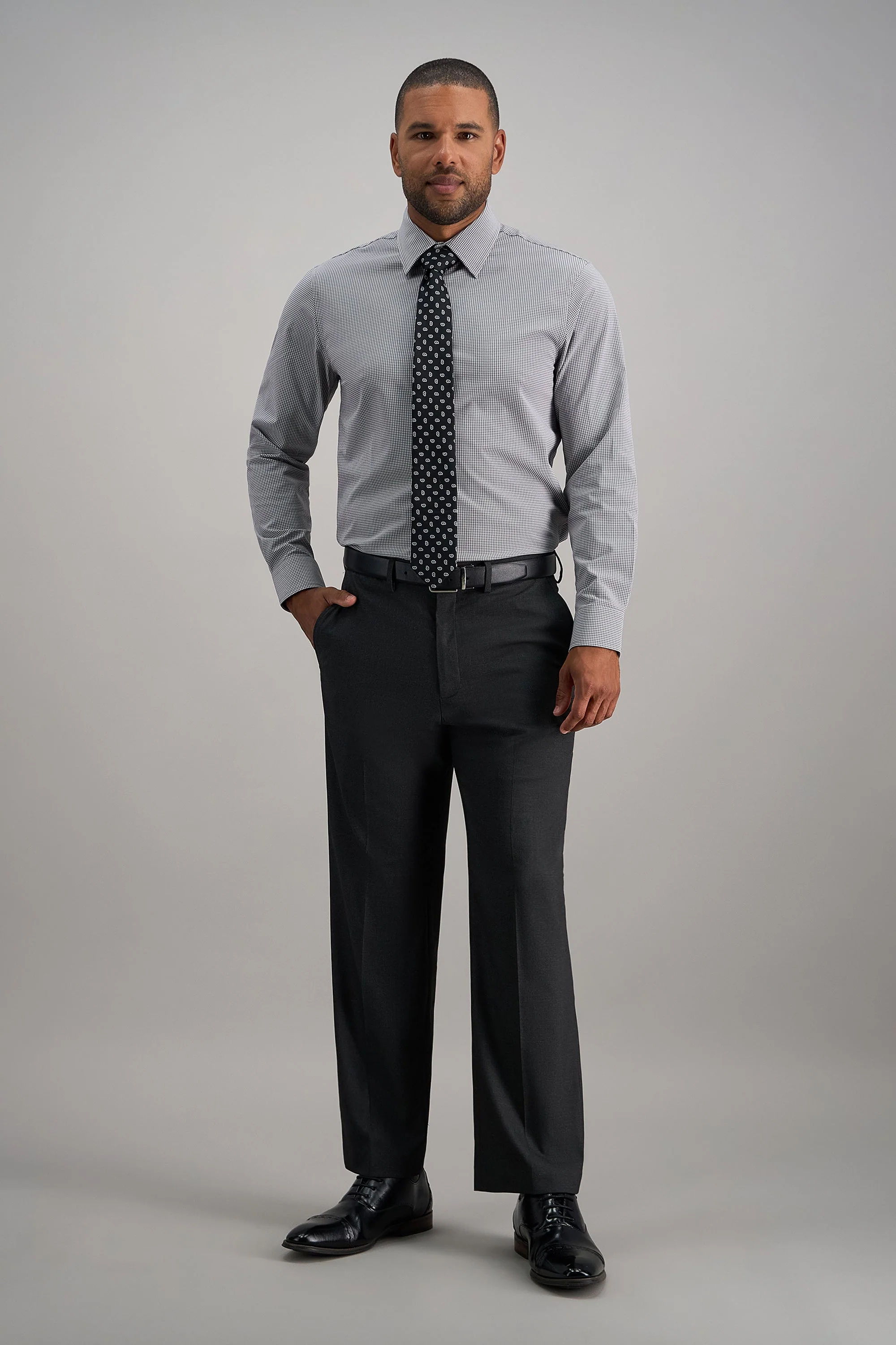 Smart Wash® Dress Shirt - Grey Check - Image 3