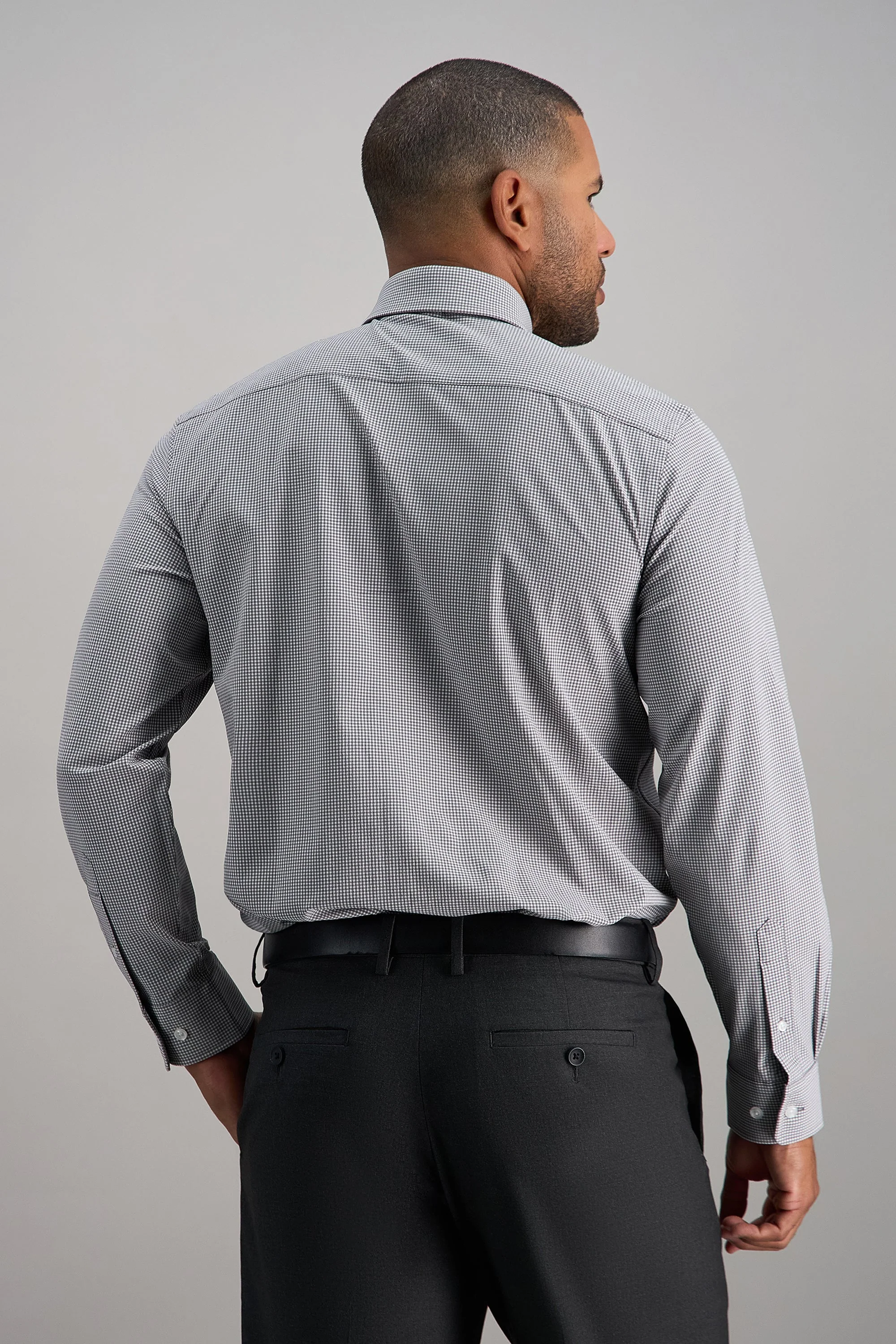 Smart Wash® Dress Shirt - Grey Check - Image 4