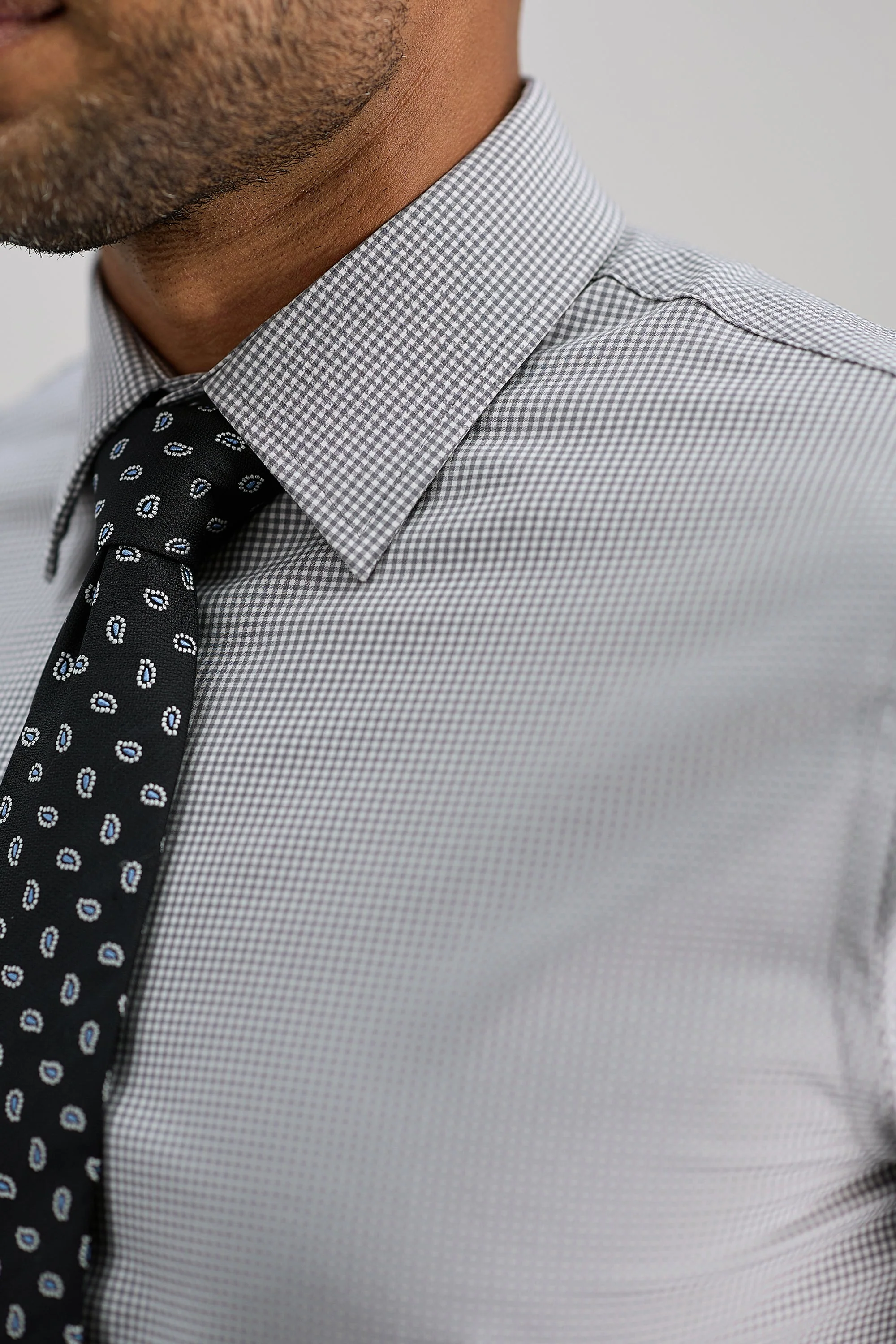 Smart Wash® Dress Shirt - Grey Check - Image 5