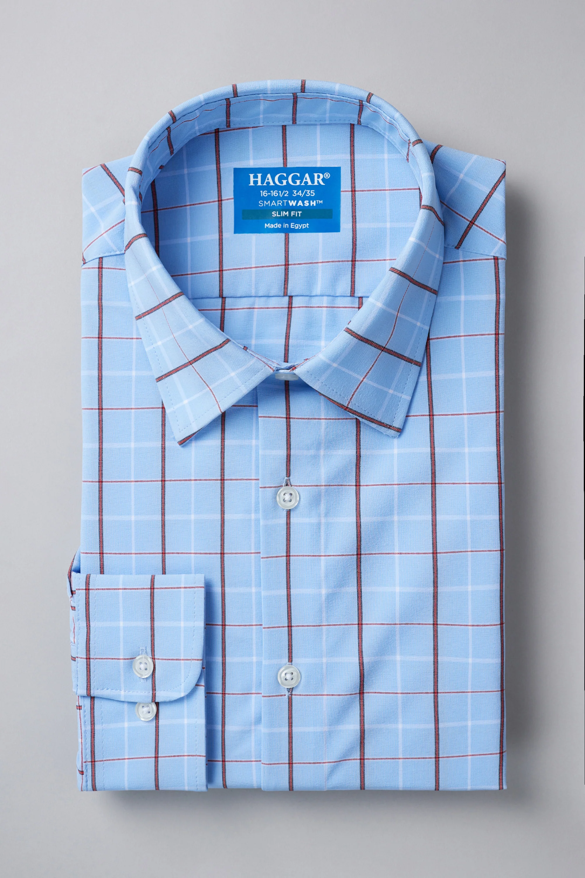Smart Wash™ Dress Shirt - Light Blue Check