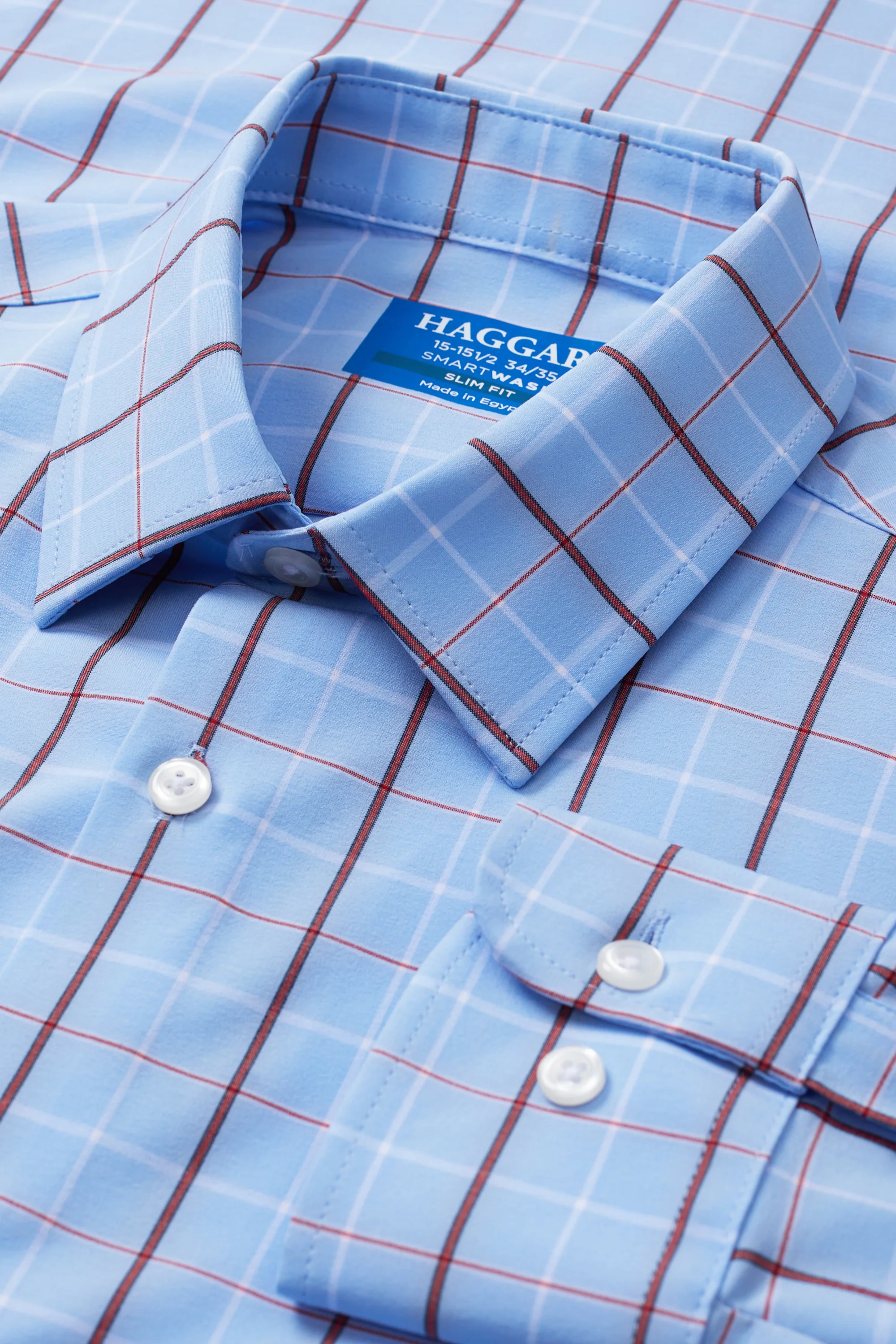Smart Wash™ Dress Shirt - Light Blue Check - Image 4