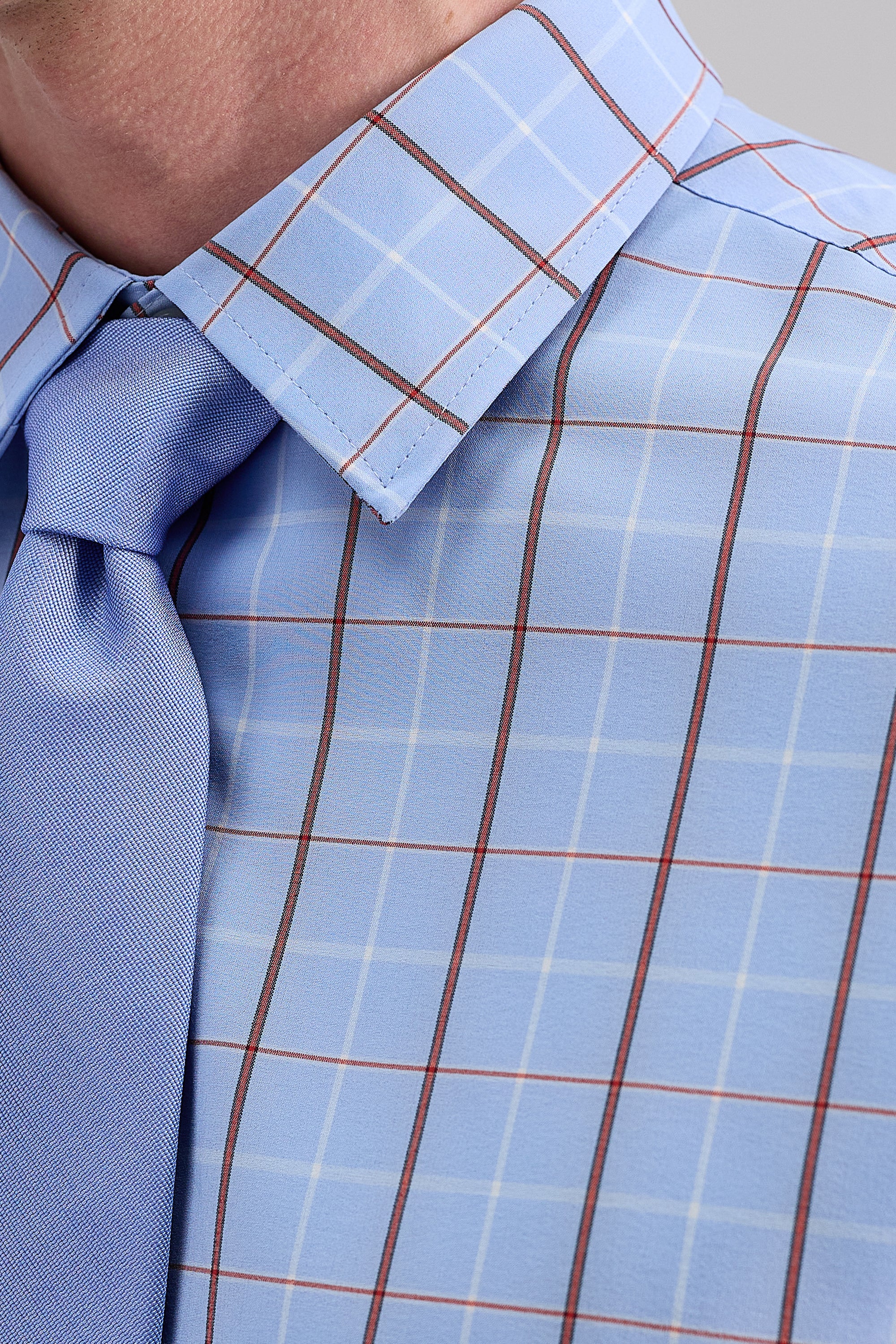 Smart Wash™ Dress Shirt - Light Blue Check - Image 5