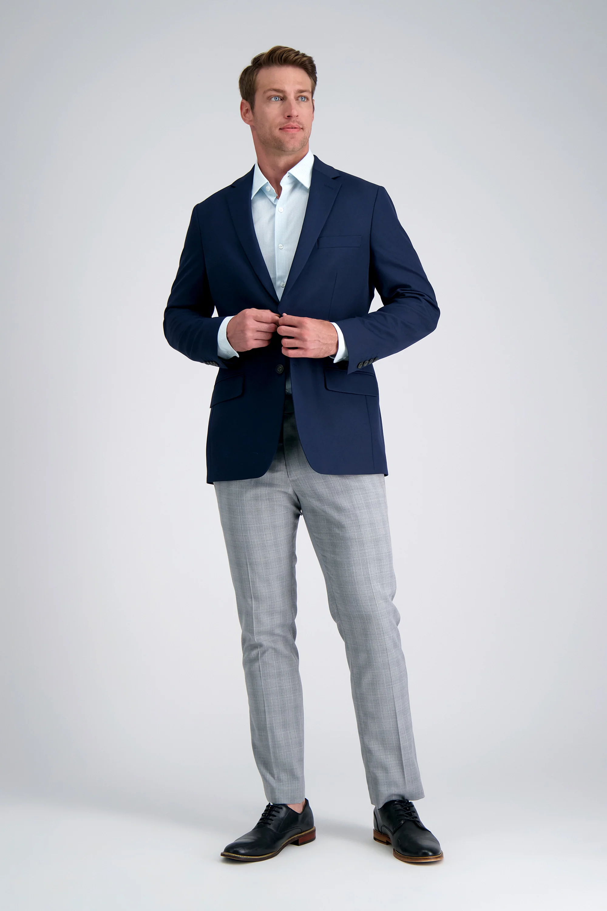 Smart Wash™ Dress Shirt - Light Blue Check - Image 3
