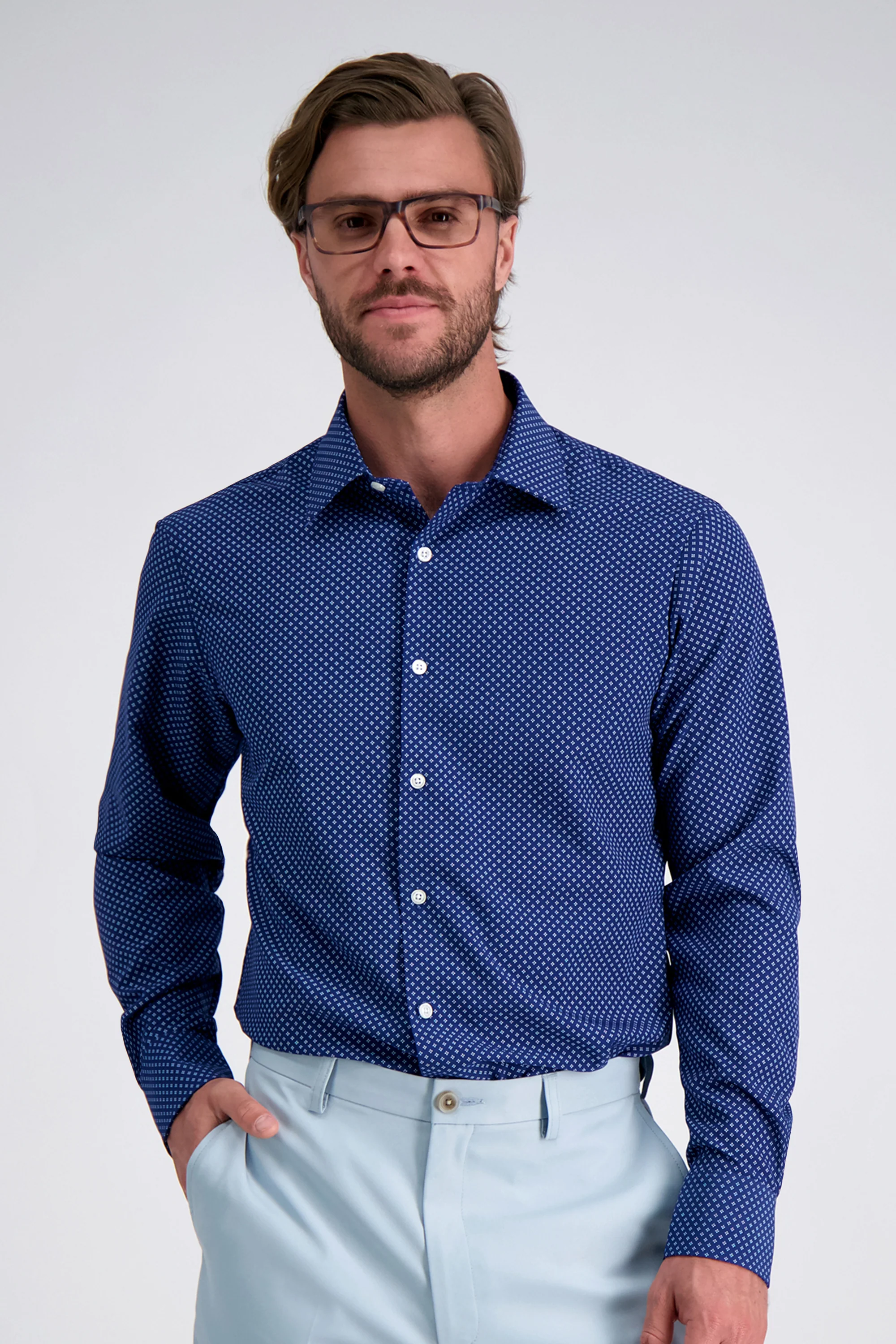 Smart Wash™ Dress Shirt - Navy