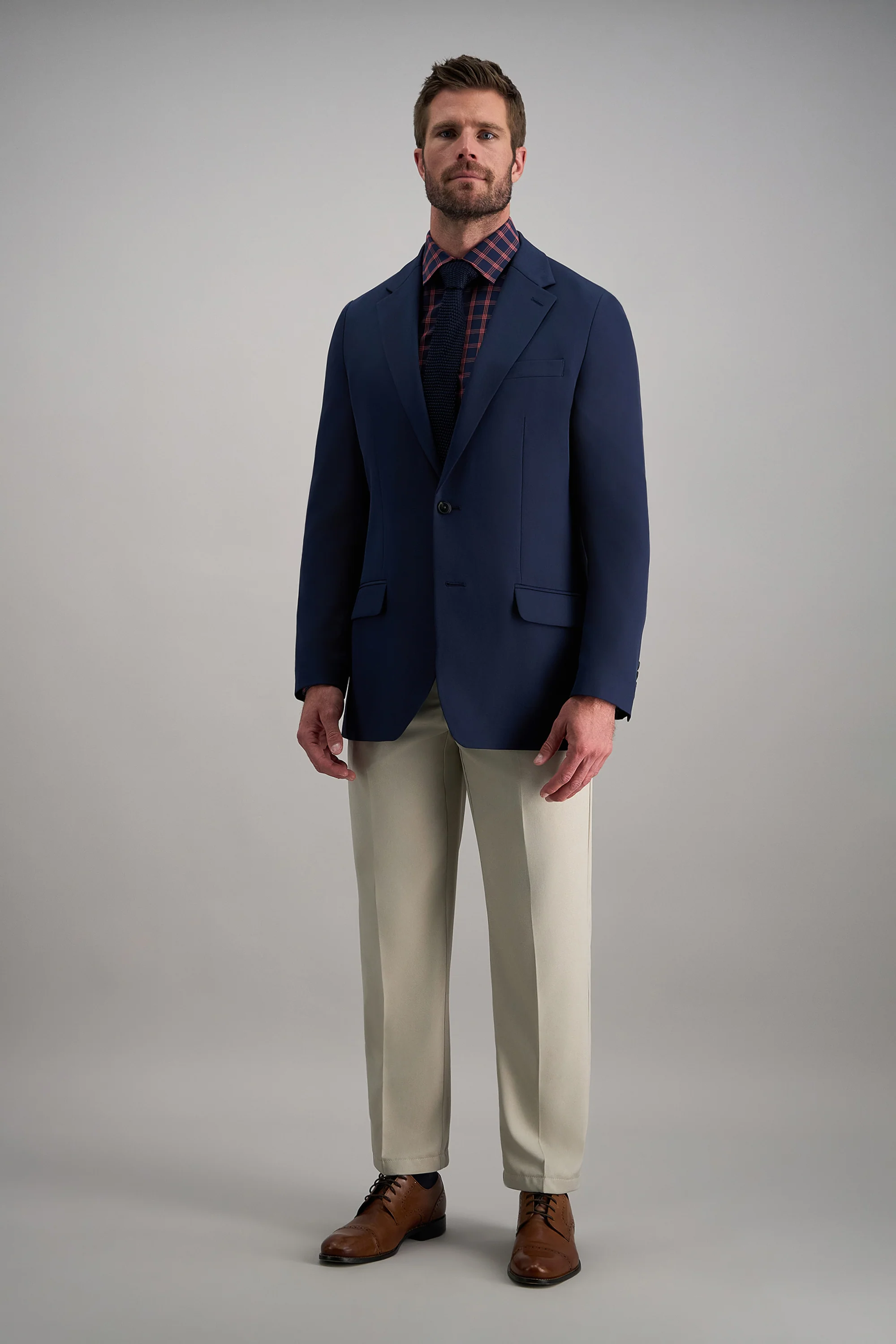 Smart Wash™ Dress Shirt - Navy Plaid - Image 3