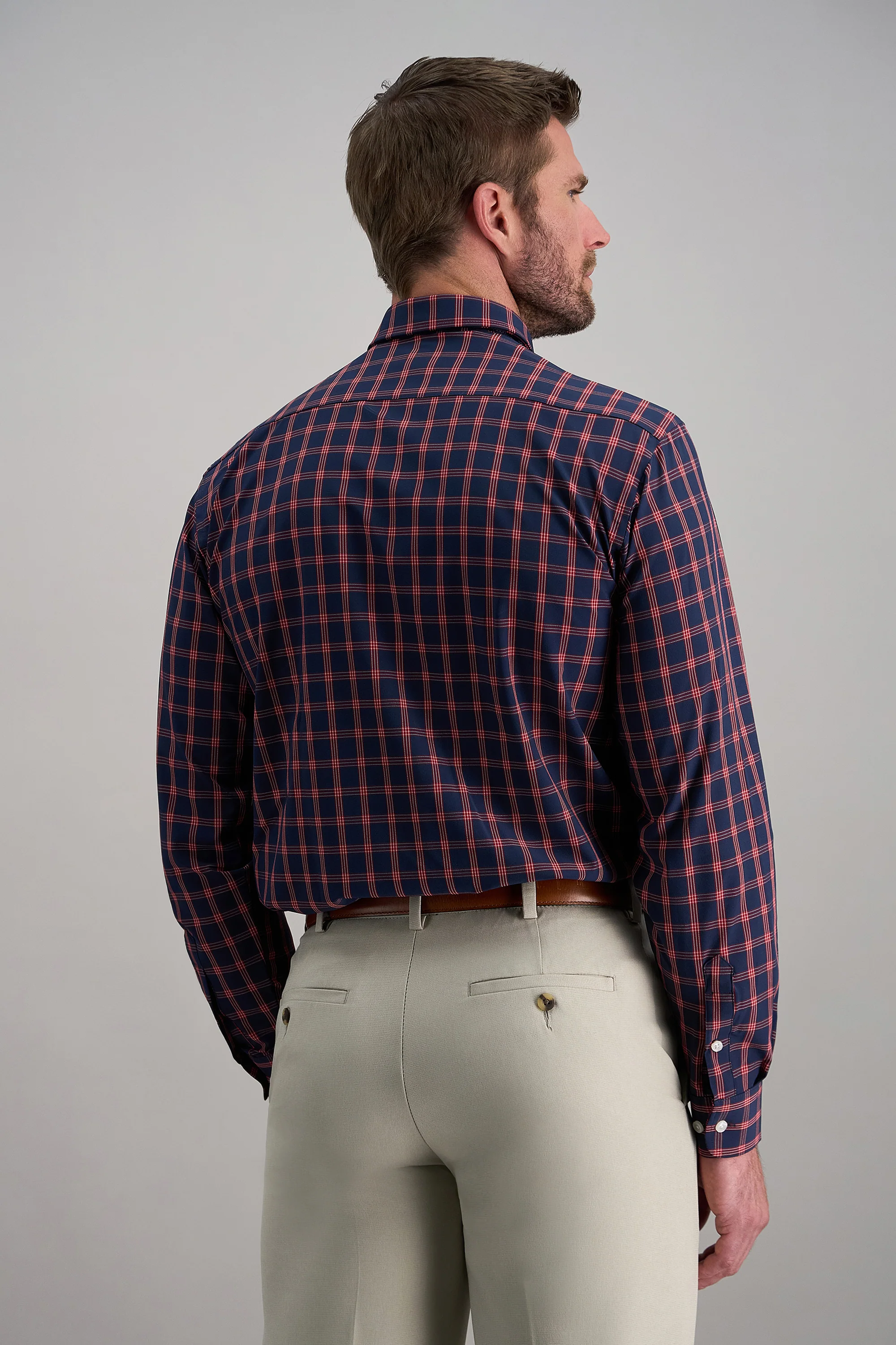 Smart Wash™ Dress Shirt - Navy Plaid - Image 4