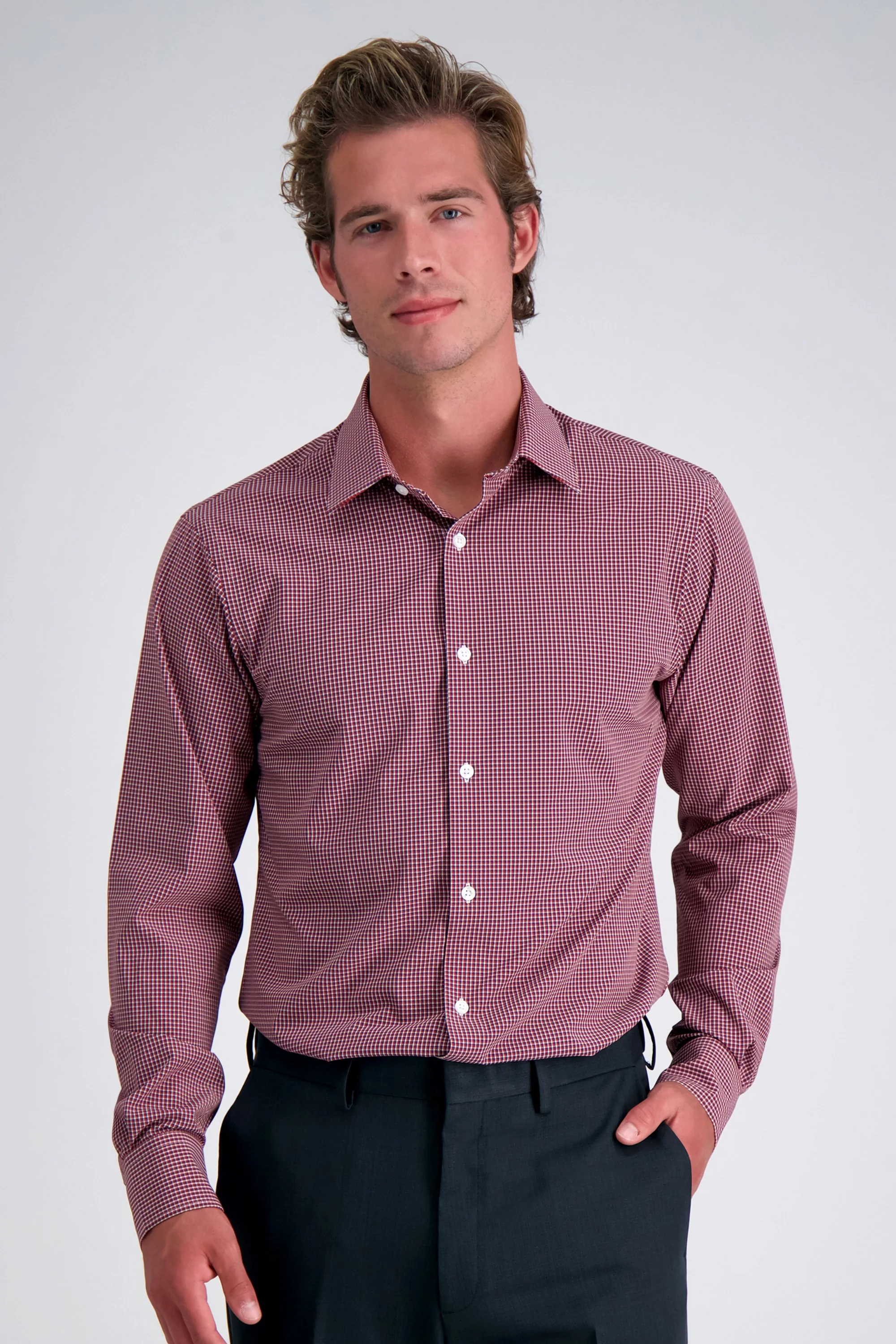 Smart Wash™ Dress Shirt - Red Check