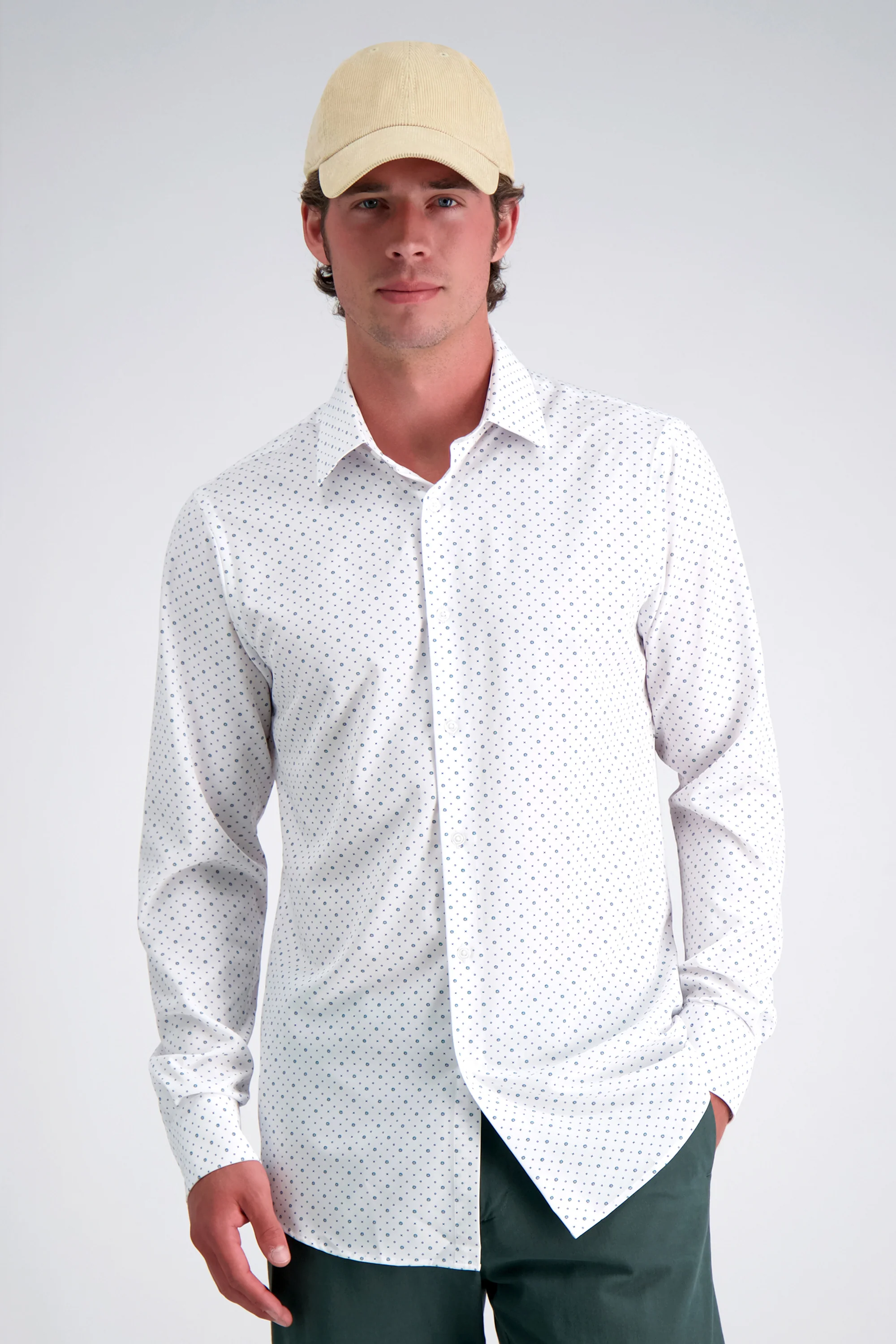 Smart Wash™ Dress Shirt - White & Blue