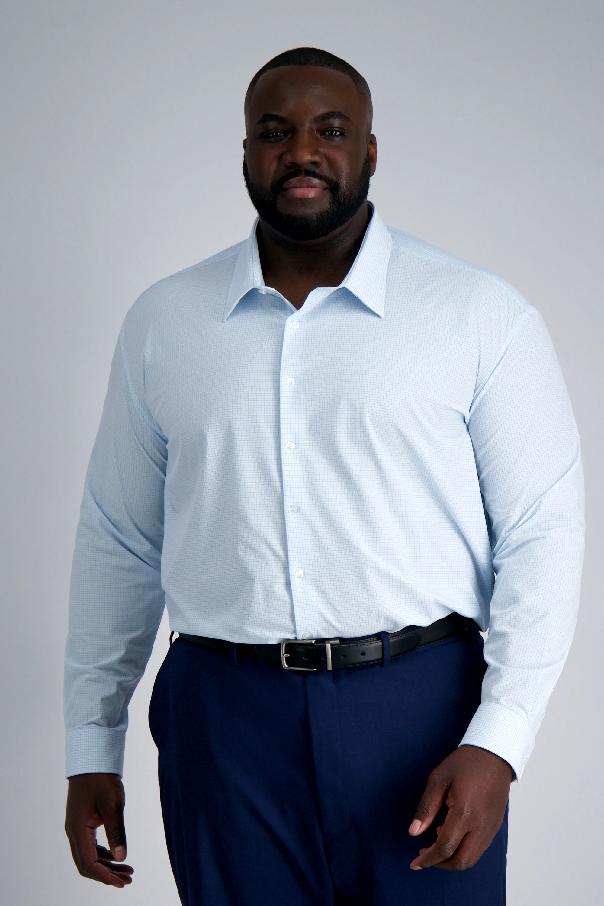 Smart Wash® Tall Dress Shirt - Sky Check