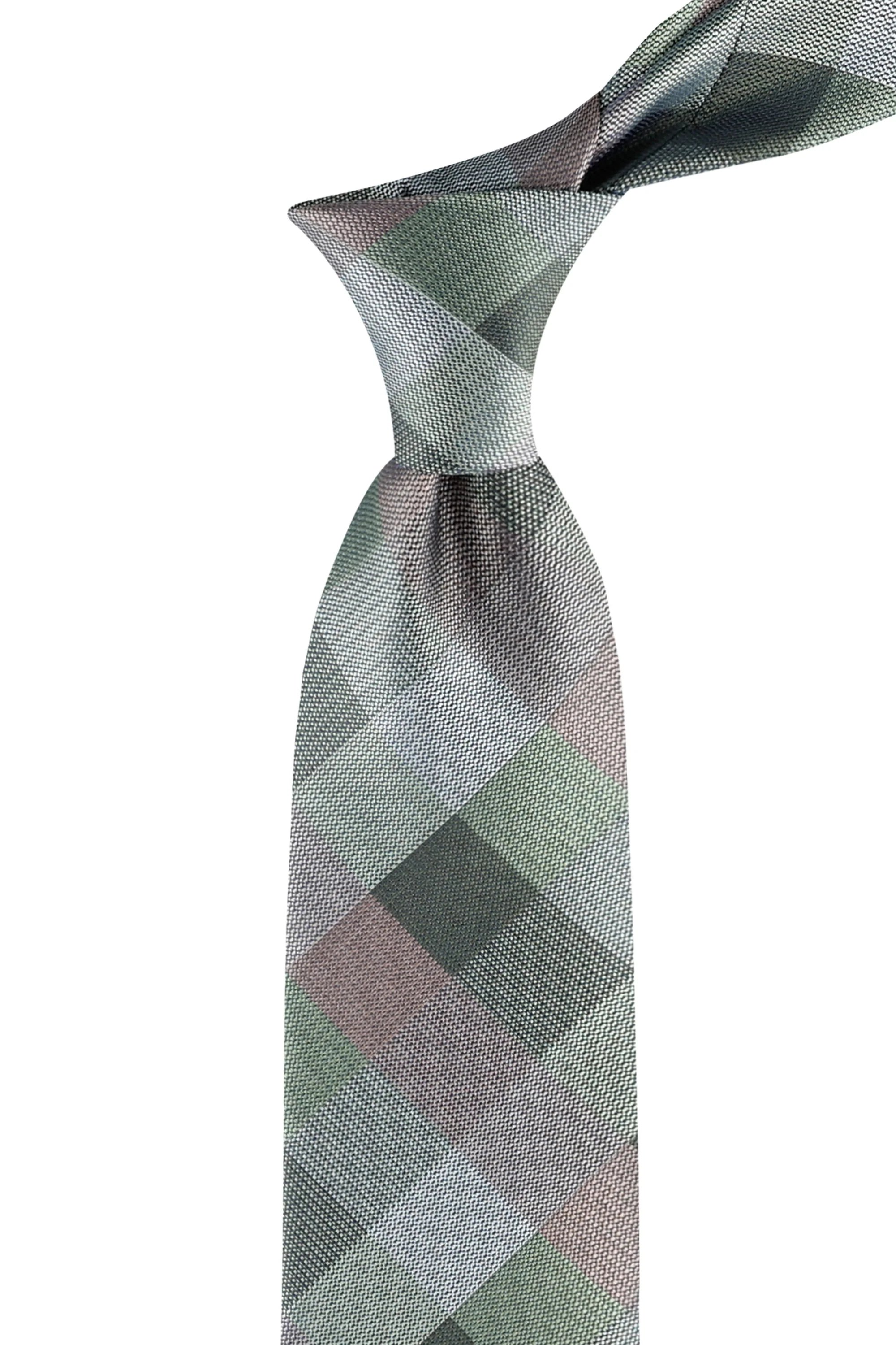 Tillie Buffalo Check Tie - Taupe - Image 5